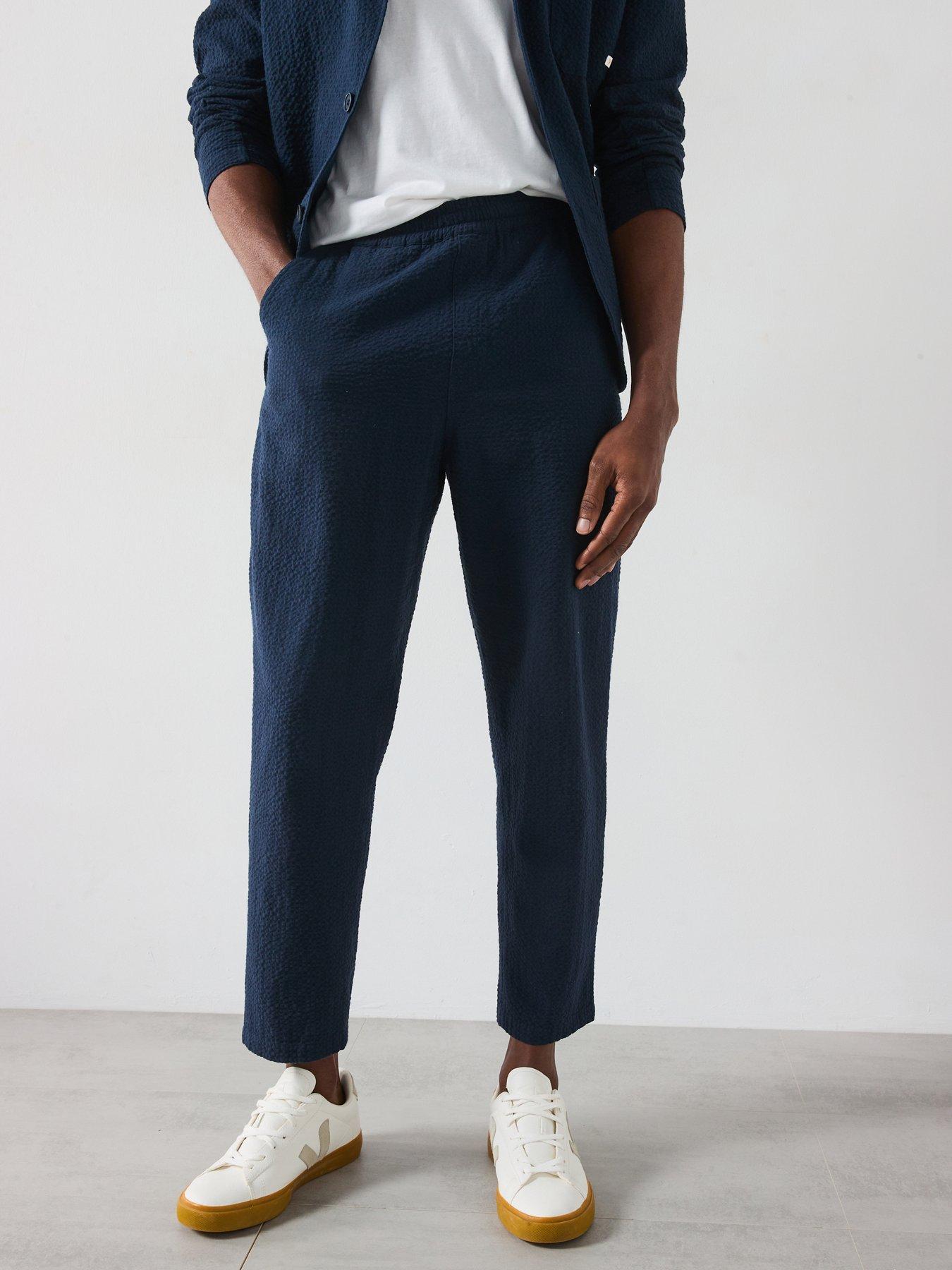 undefined Hawtin Drawstring Tapered Fit Trousers - Navy