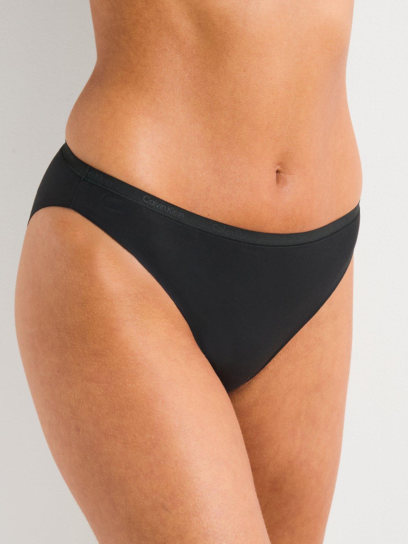 Calvin Klein Perfectly Fit Briefs, Black, Size L, Women