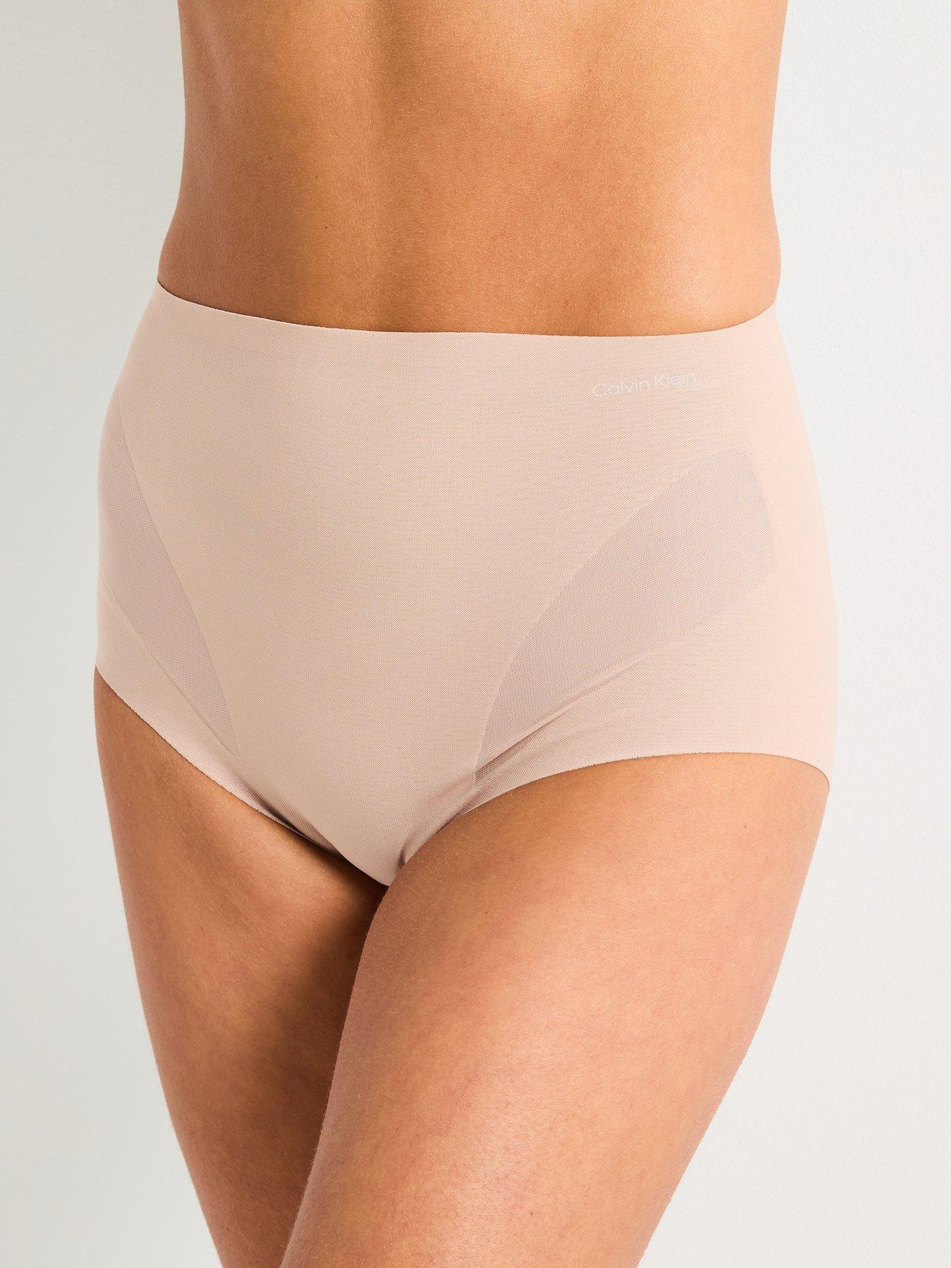 undefined Stay Put Mesh Sculpted Firm Mesh Brief - Beige