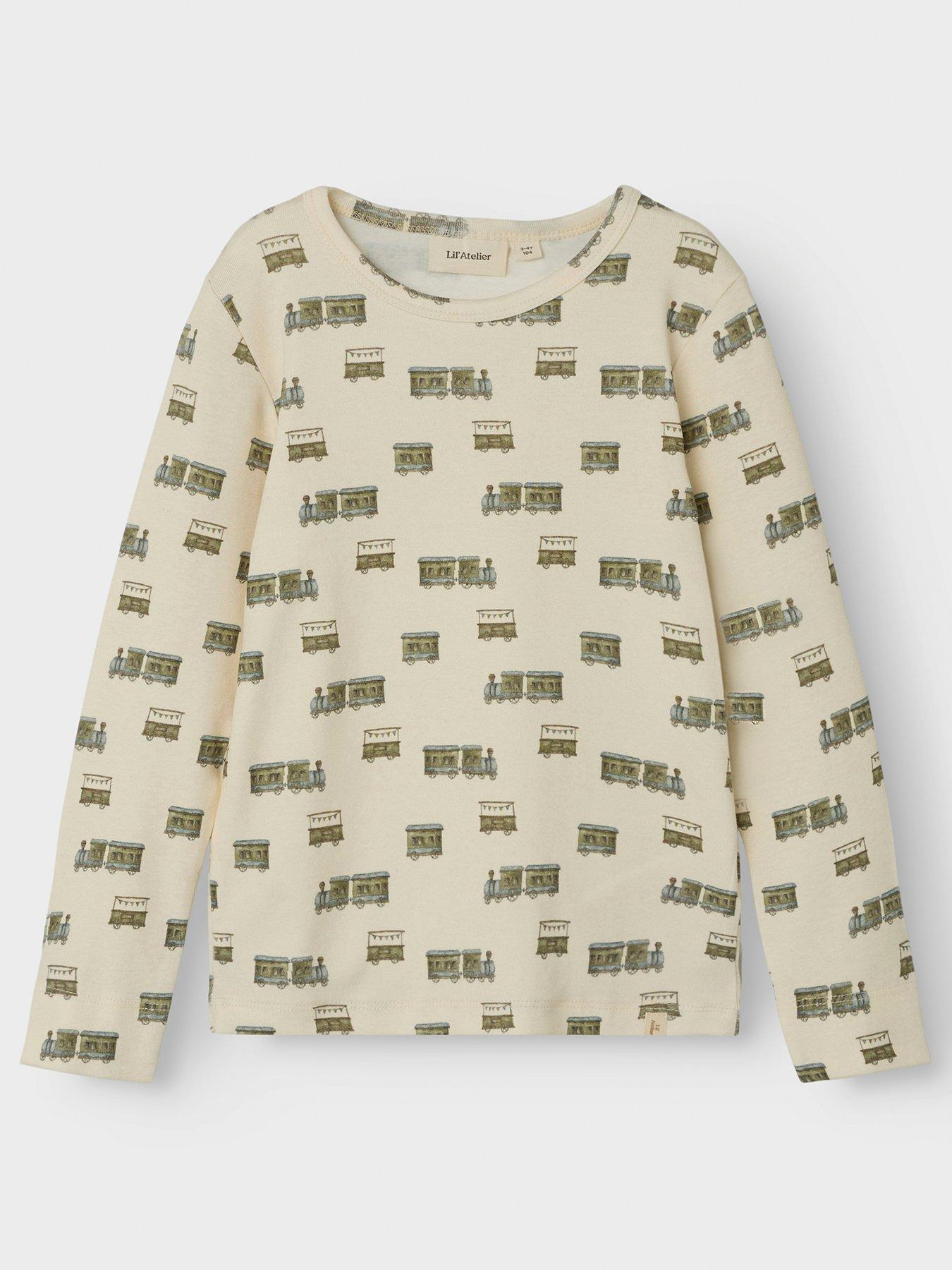 undefined Mini Boys Train Print Long Sleeve T-shirt - Turtledove