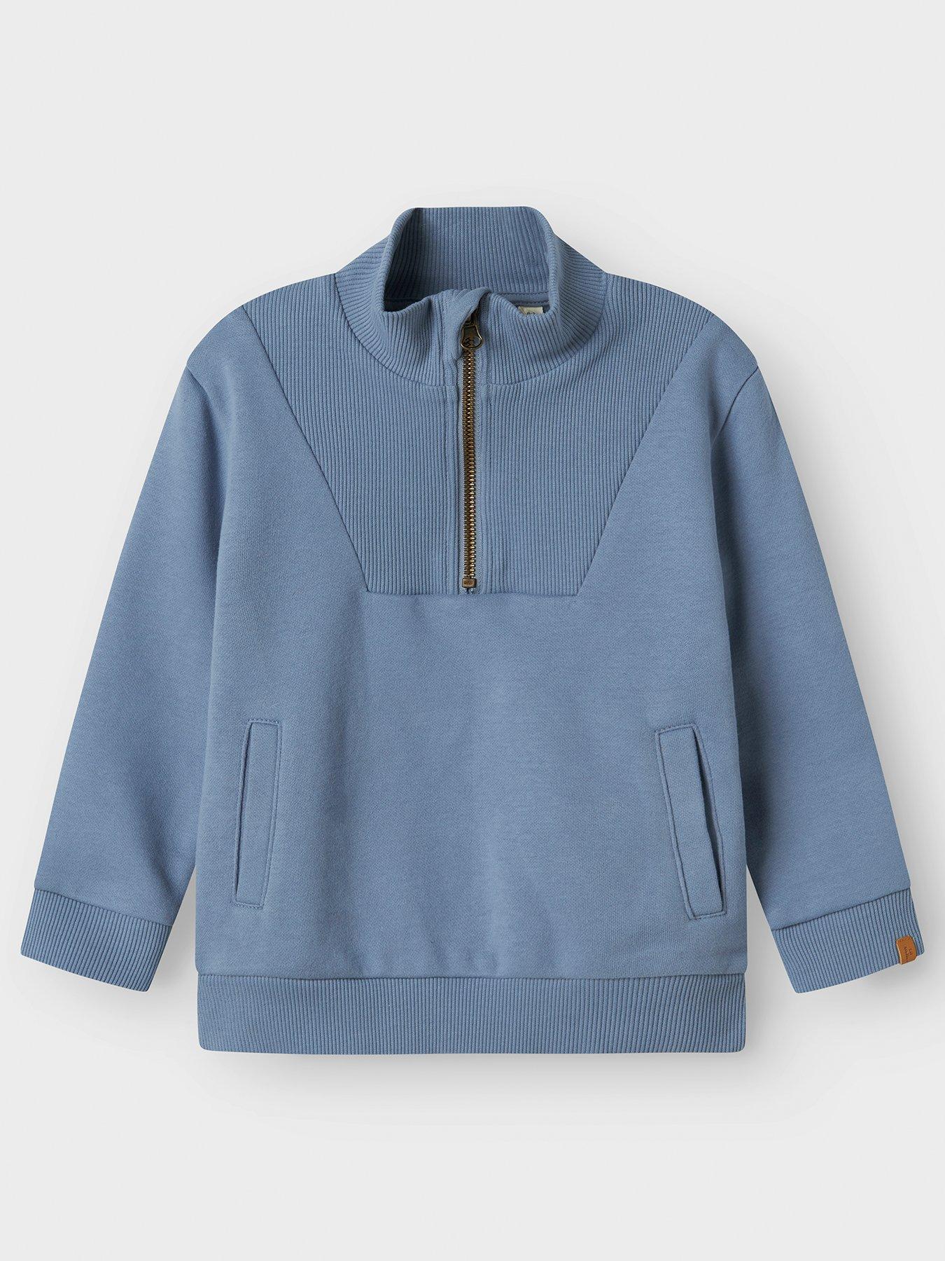 undefined Mini Boys Half Zip Sweat - Troposphere - Blue