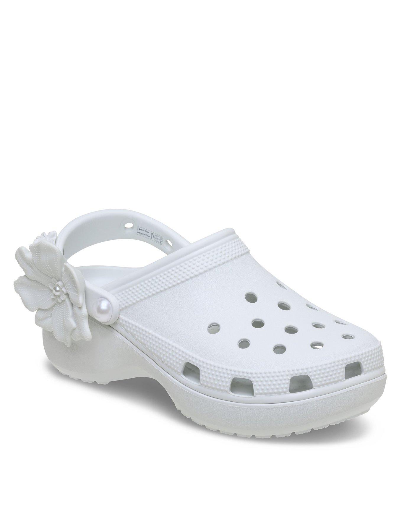 Image 2 of 6 of Crocs Classic Platform Bouquet Clogs - Grey