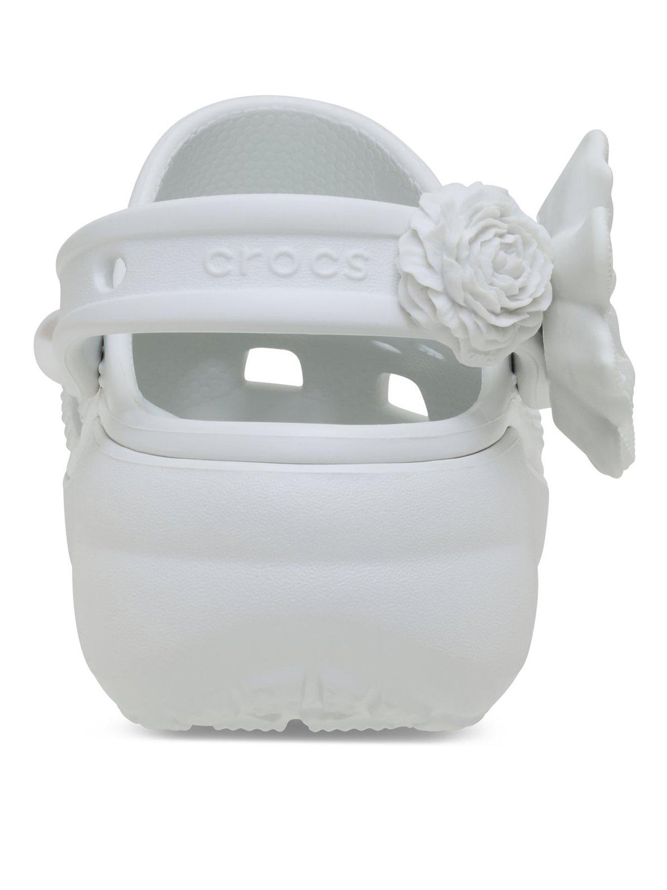 Image 3 of 6 of Crocs Classic Platform Bouquet Clogs - Grey