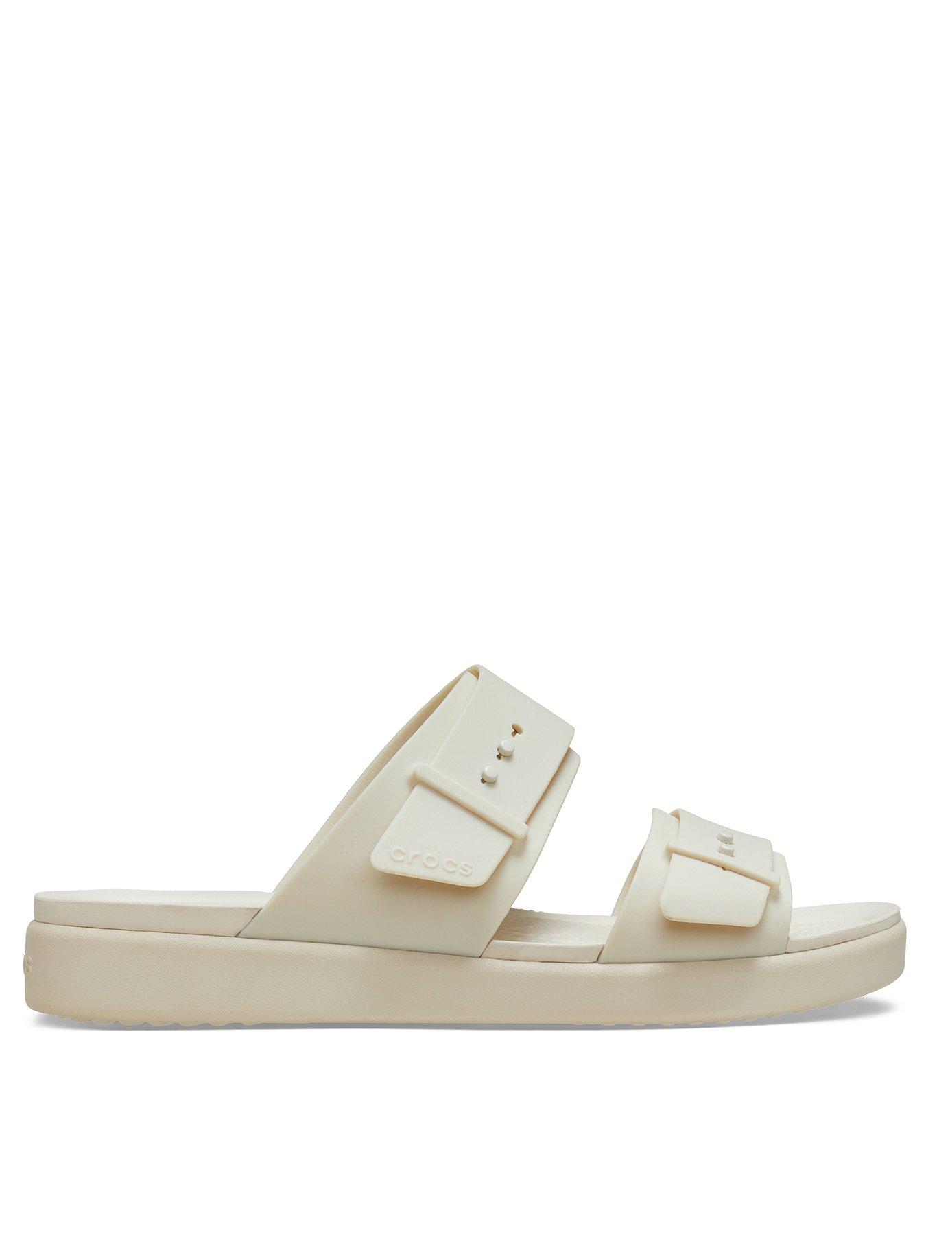 Crocs Brooklyn Buckle Flat Sandal - Beige