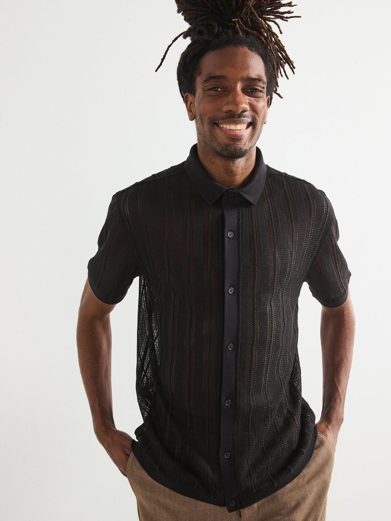 undefined Crochet Shirt - Black
