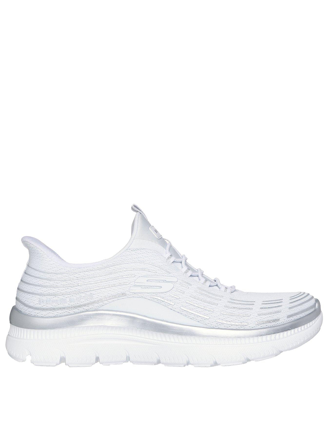 undefined Summits Plus Soft Lyster Bungee Lace Slip-ins Trainer - White Mesh