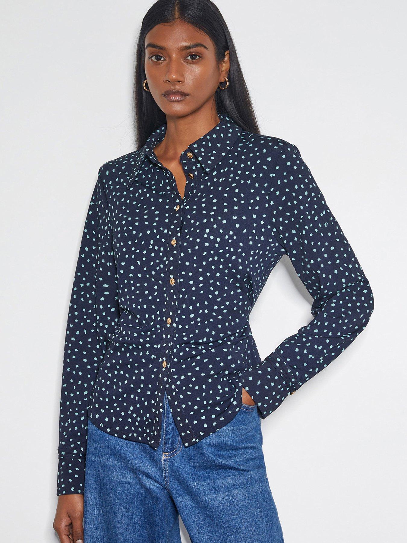 Image 1 of 4 of Monsoon Novie Print Jersey Shirt - Navy