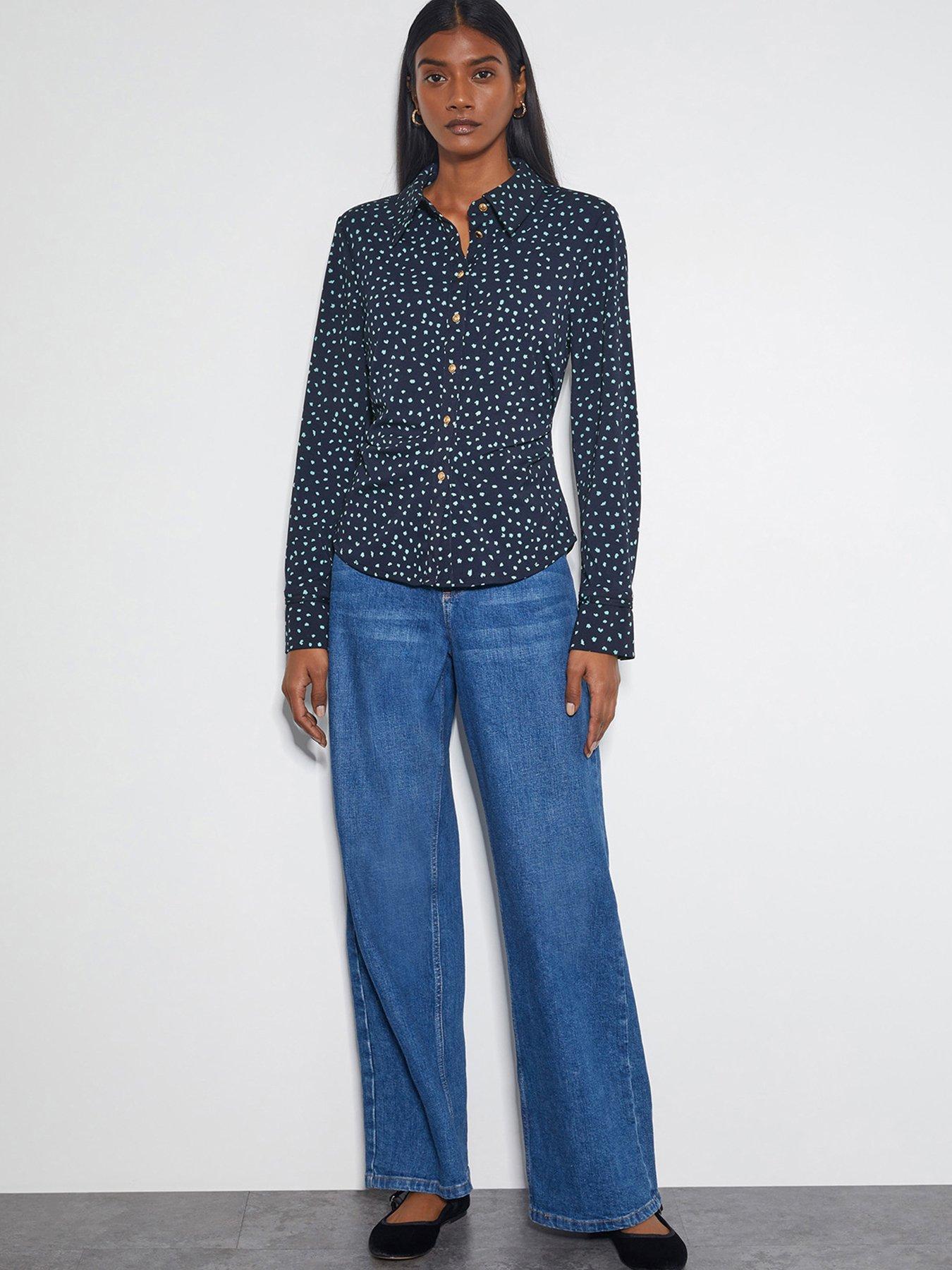 Image 4 of 4 of Monsoon Novie Print Jersey Shirt - Navy
