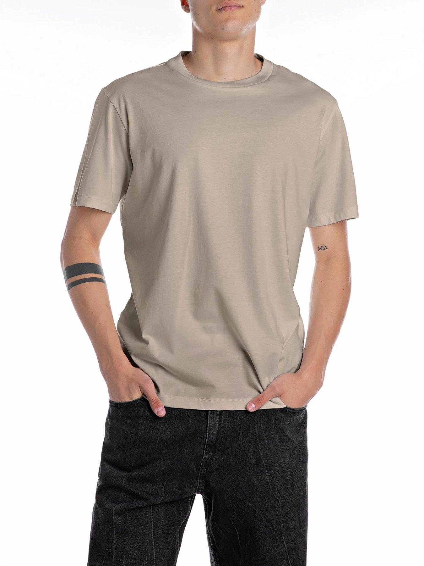 undefined R Left Chest Logo T-Shirt - Light Khaki