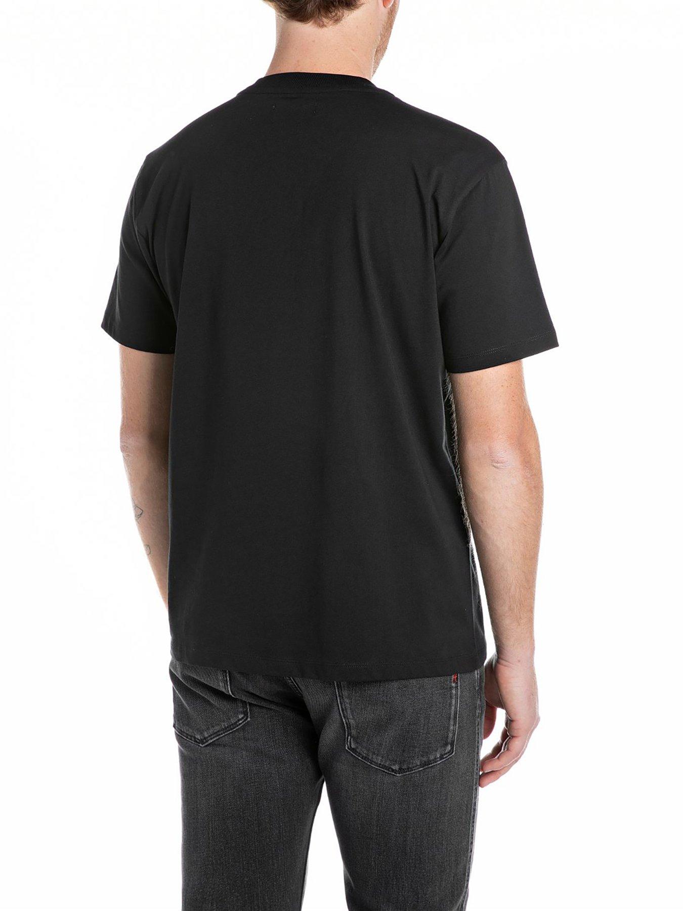Image 2 of 2 of Replay Ventre Chest Logo T-Shirt- Black