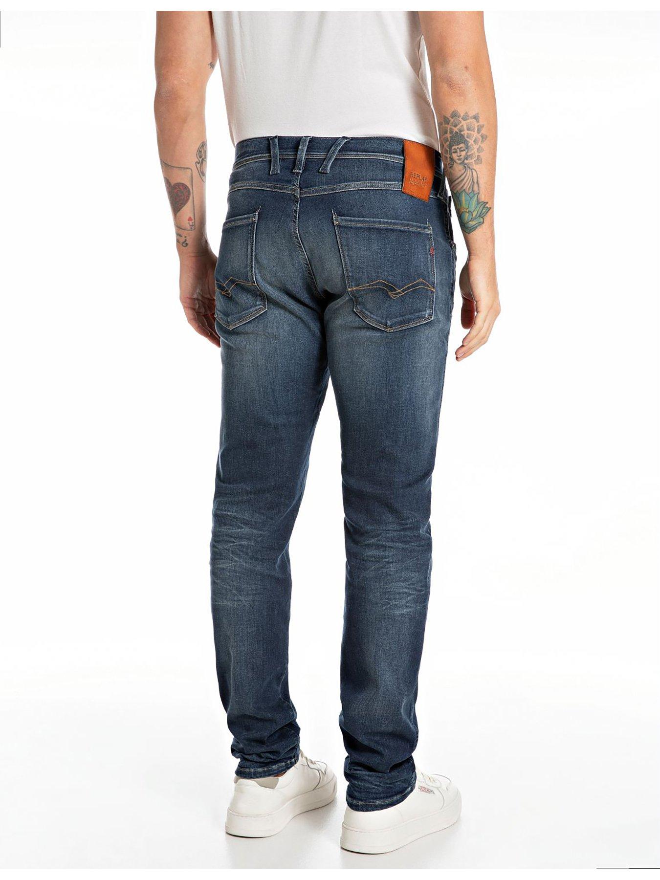 Image 2 of 3 of Replay Anbass Slim Fit Jeans- Blue