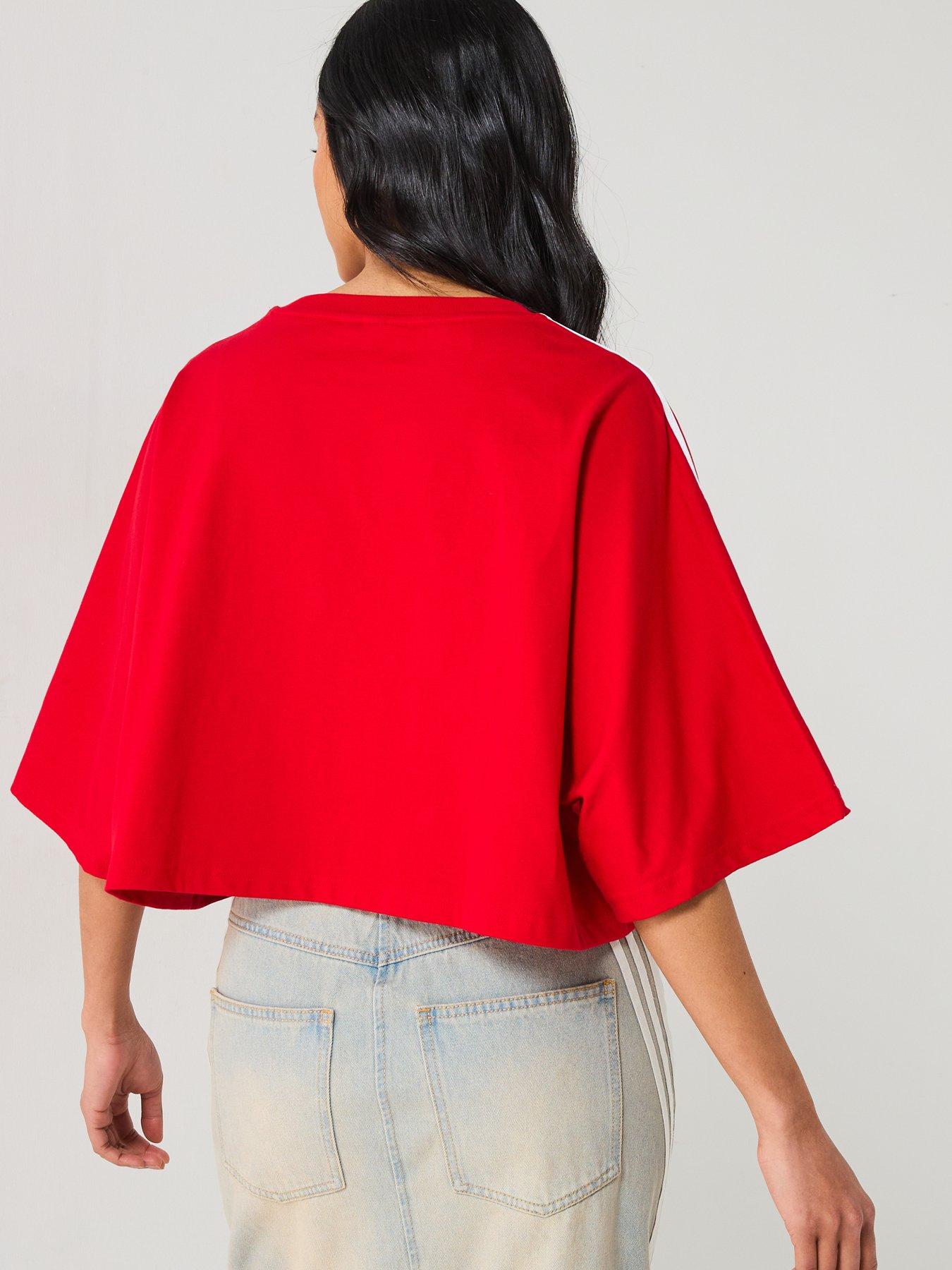 Image 2 of 4 of adidas Originals Adilenium Boxy Oversized T-Shirt - Red