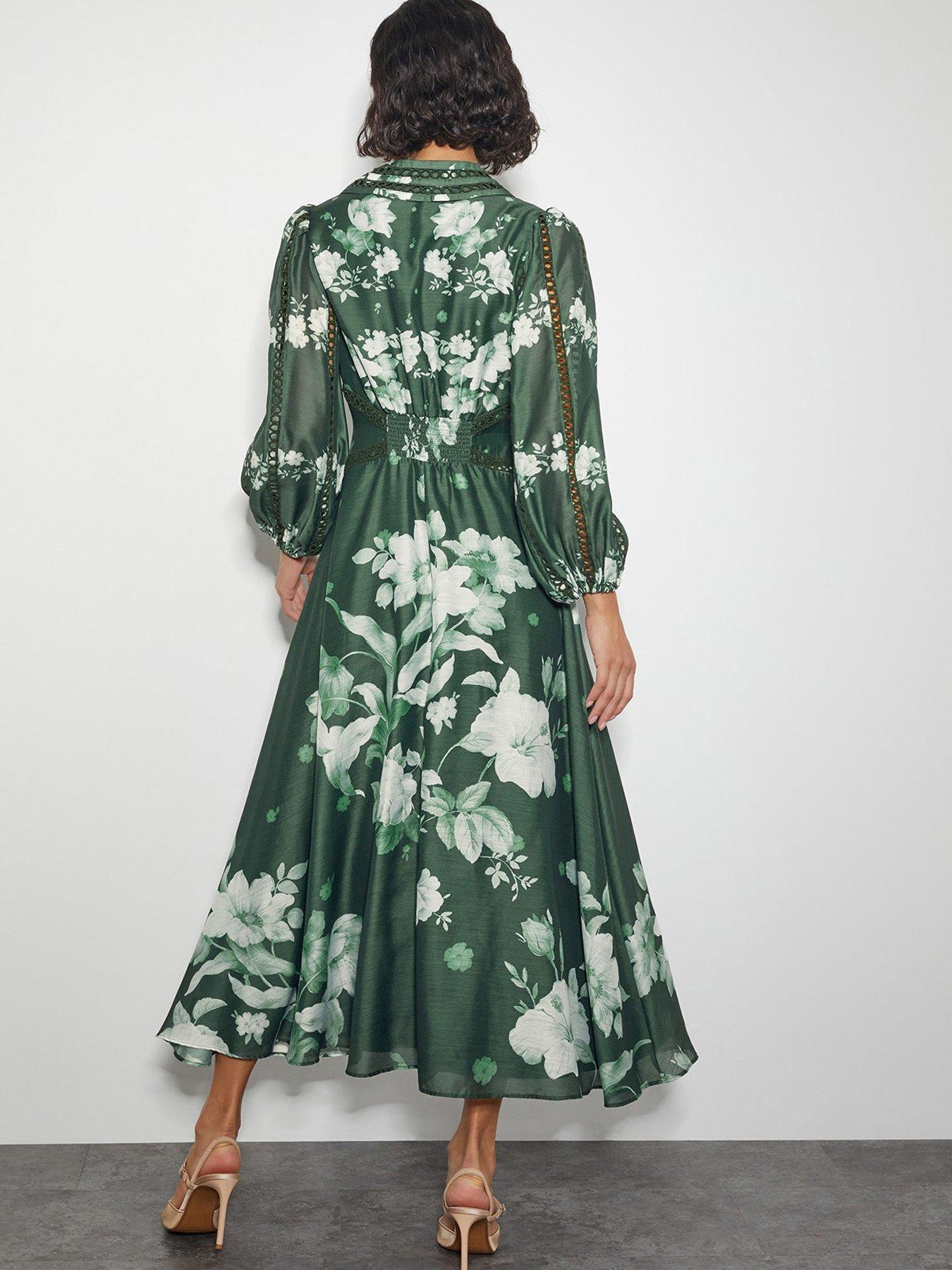 Image 2 of 6 of Monsoon Amari Shirt Dress - Green