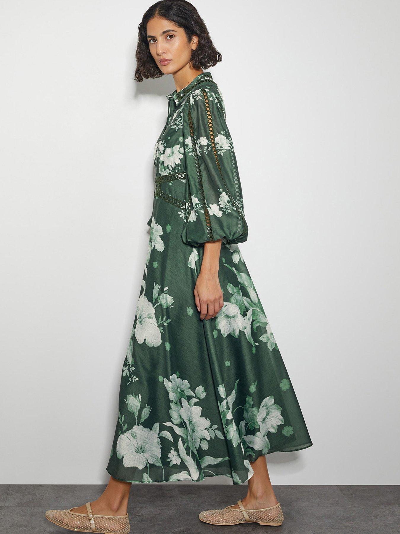 Image 6 of 6 of Monsoon Amari Shirt Dress - Green