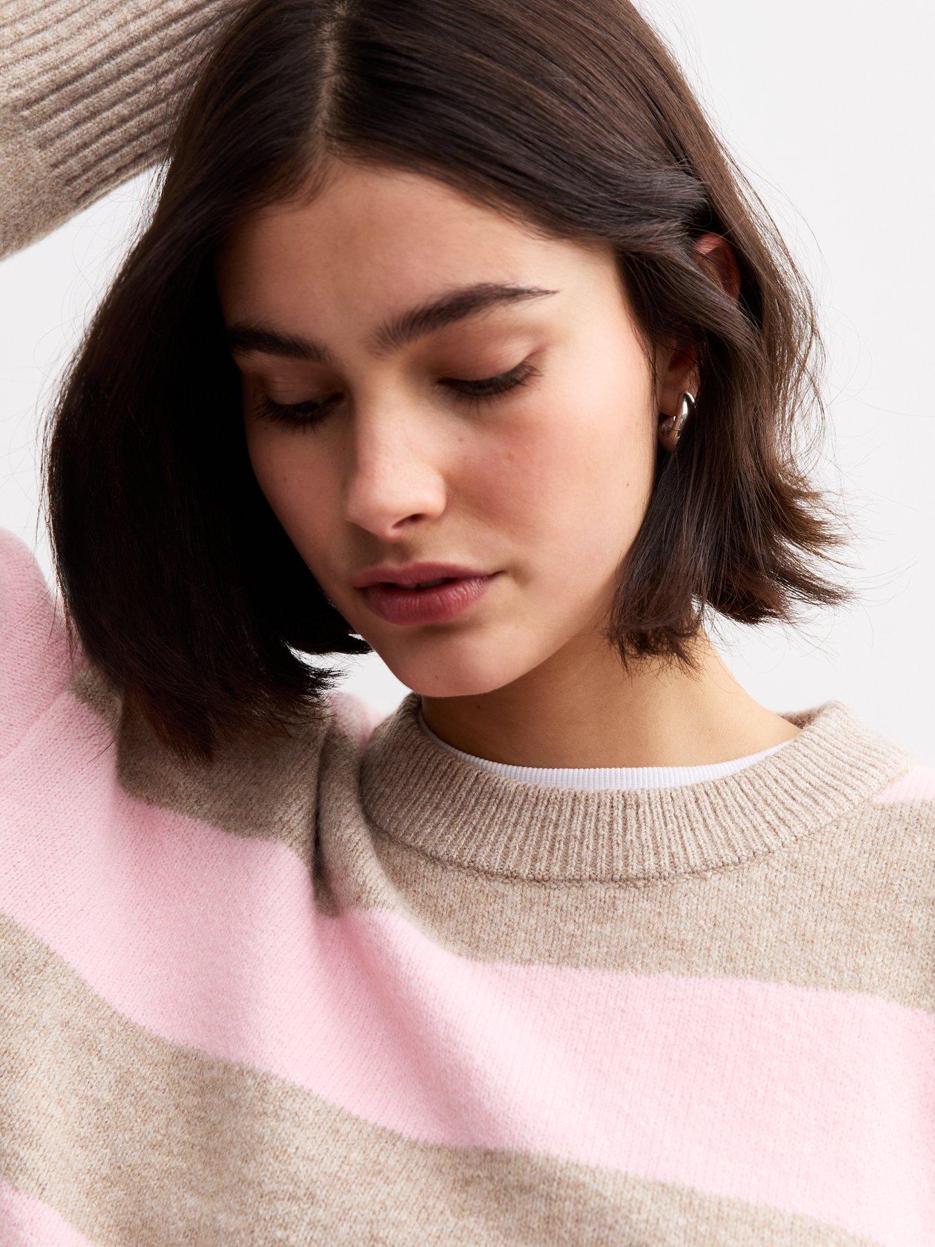 Image 4 of 4 of New Look Pink Striped Jumper