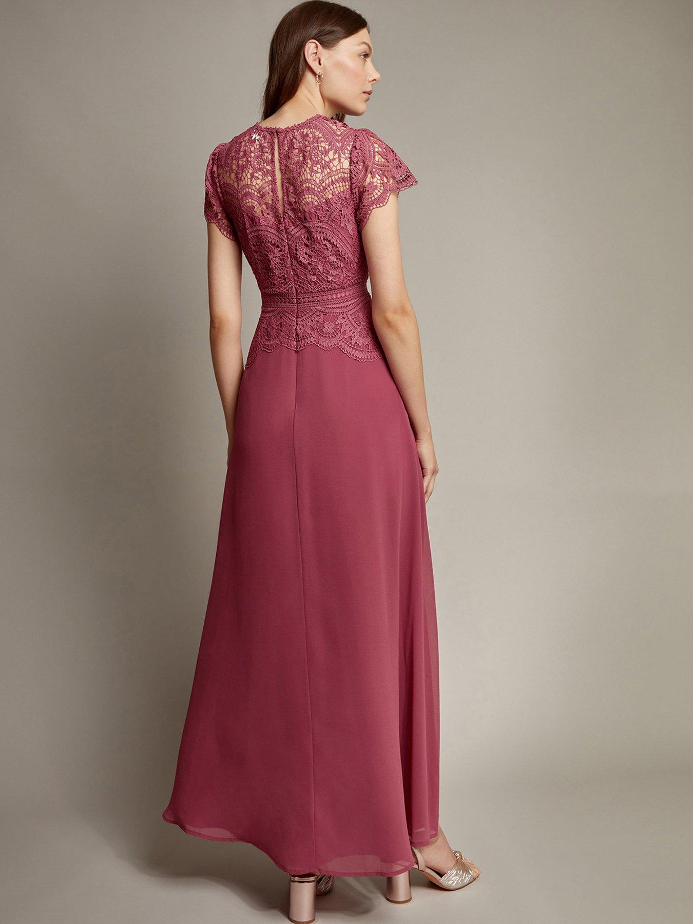 Image 2 of 5 of Monsoon Monica Maxi Dress Magenta - Pink