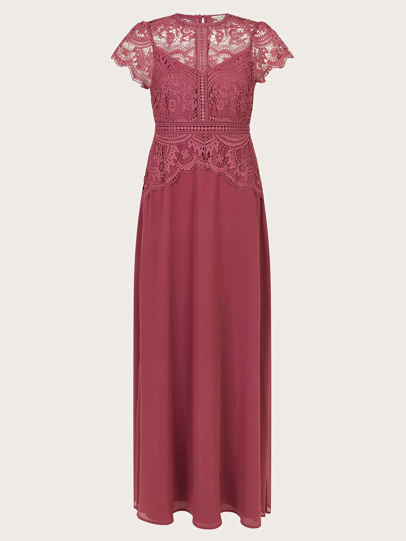 Image 3 of 5 of Monsoon Monica Maxi Dress Magenta - Pink