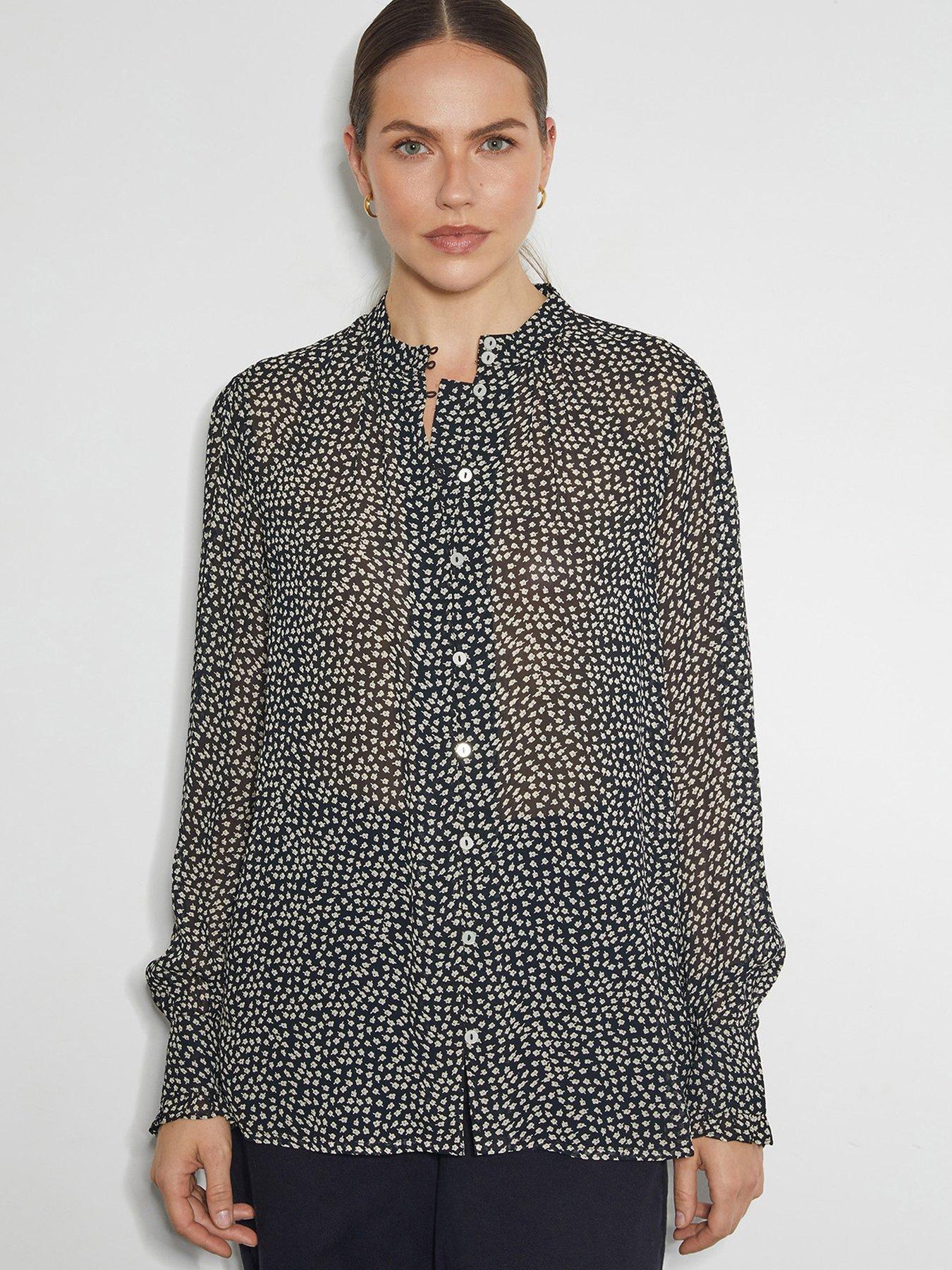 undefined Arielle Ditsy Blouse - Black