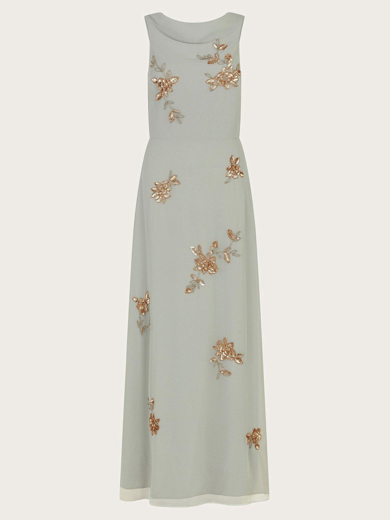 Image 3 of 5 of Monsoon Cowl Neck Sarah Maxi Dress - Green