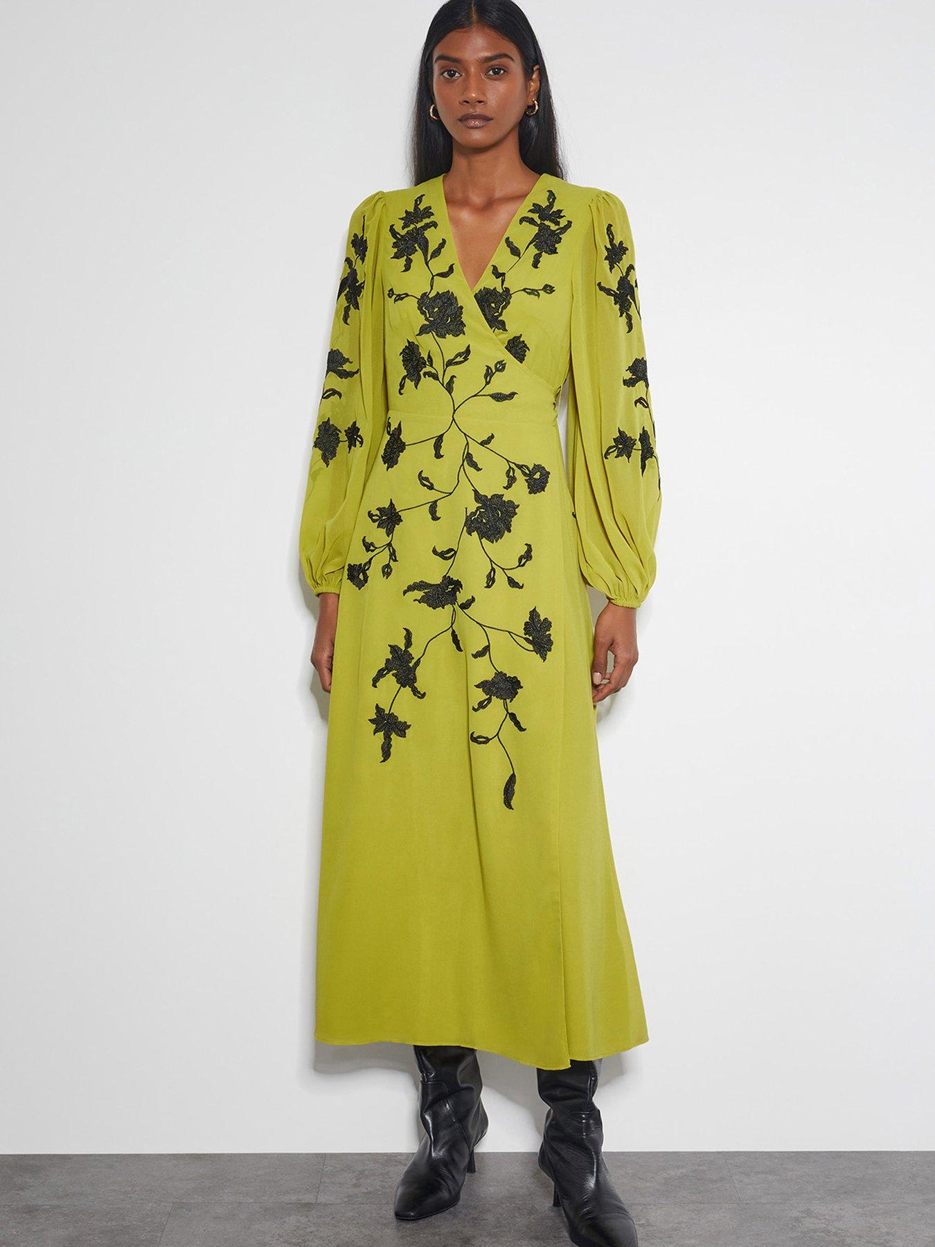 Monsoon Willa Wrap Dress - Green | Very