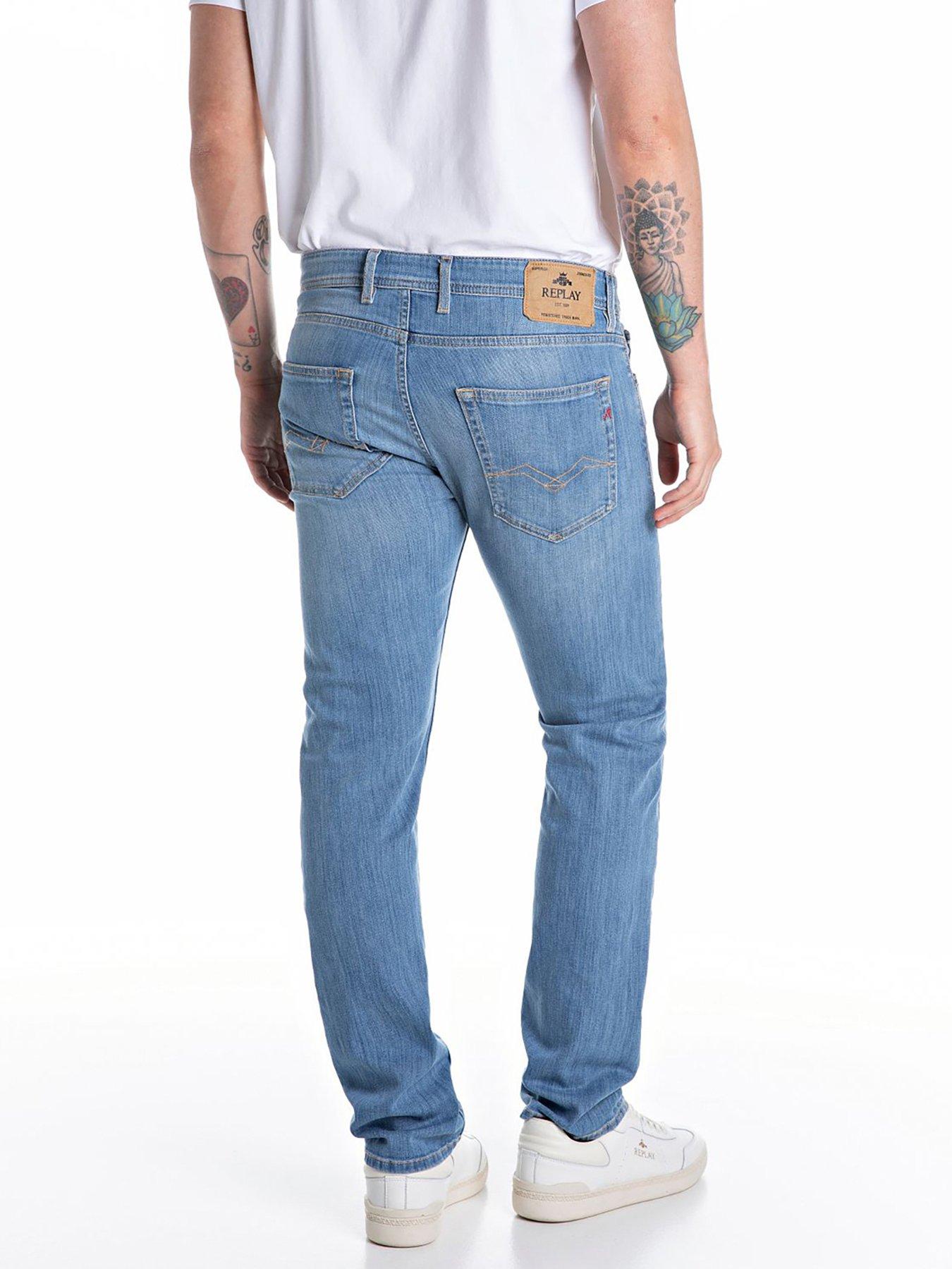 Image 2 of 3 of Replay Grover Slim Straight Fit Jeans - Blue