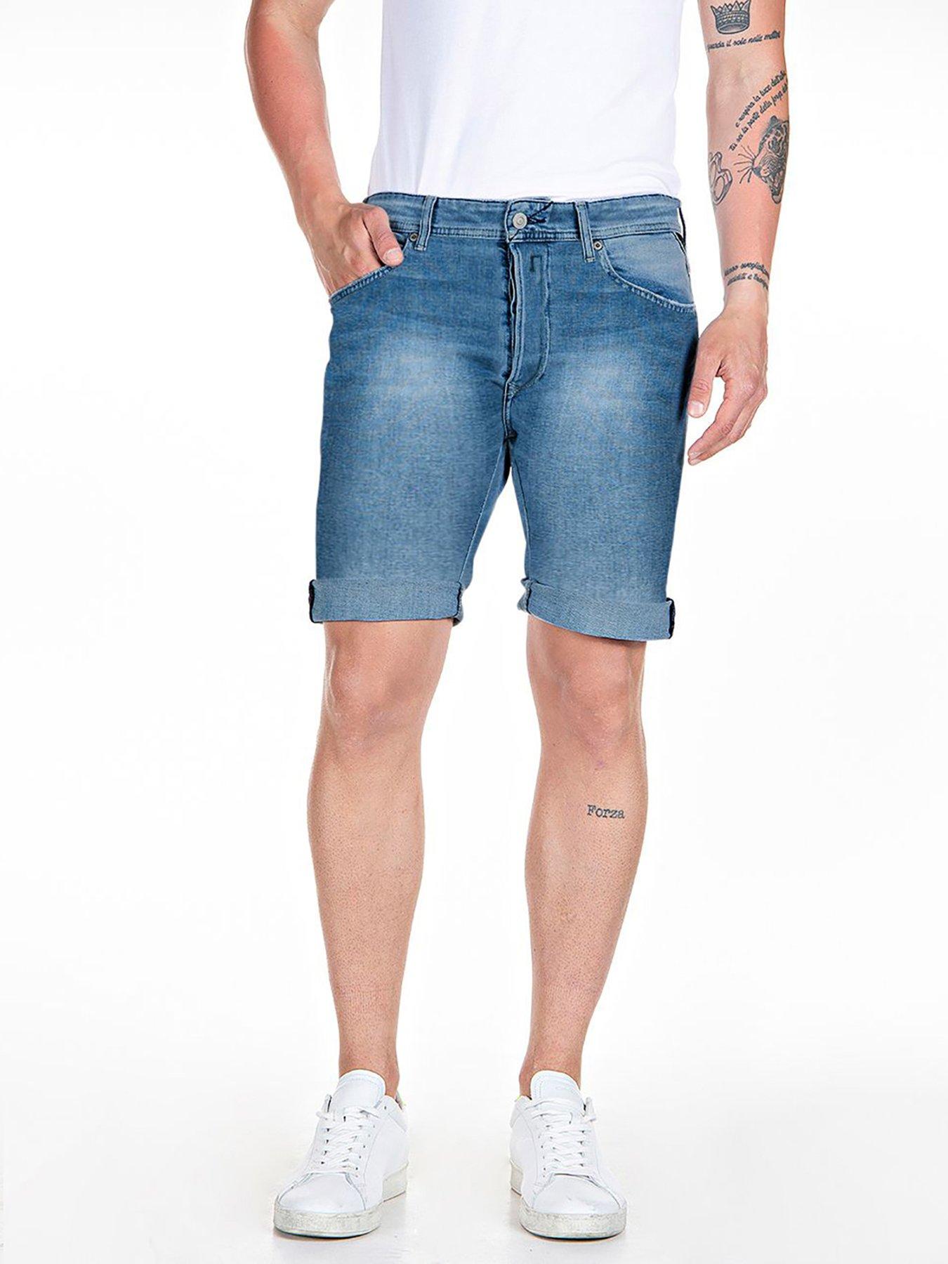 Image 1 of 2 of Replay 981 Denim Shorts- Midi Wash