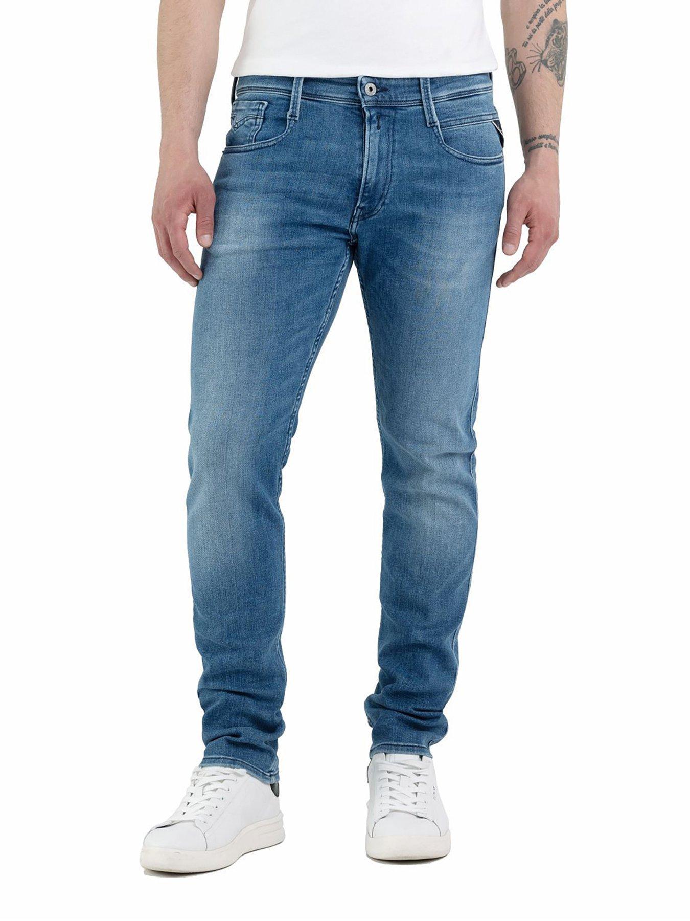 Image 1 of 3 of Replay Anbass C-Stretch Slim Fit Jeans - Blue