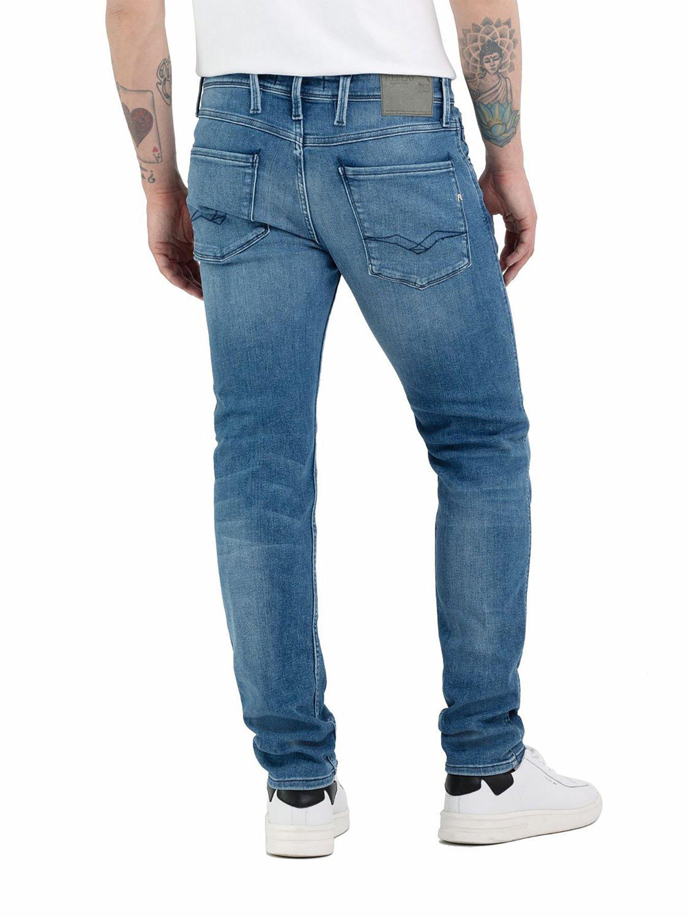 Image 2 of 3 of Replay Anbass C-Stretch Slim Fit Jeans - Blue