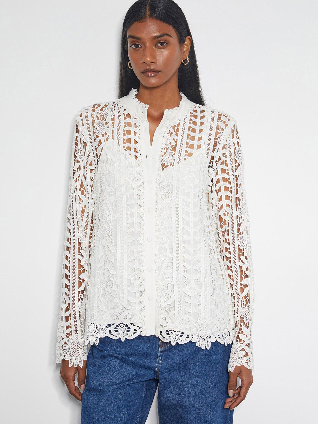 undefined Lottie Lace Top - Cream
