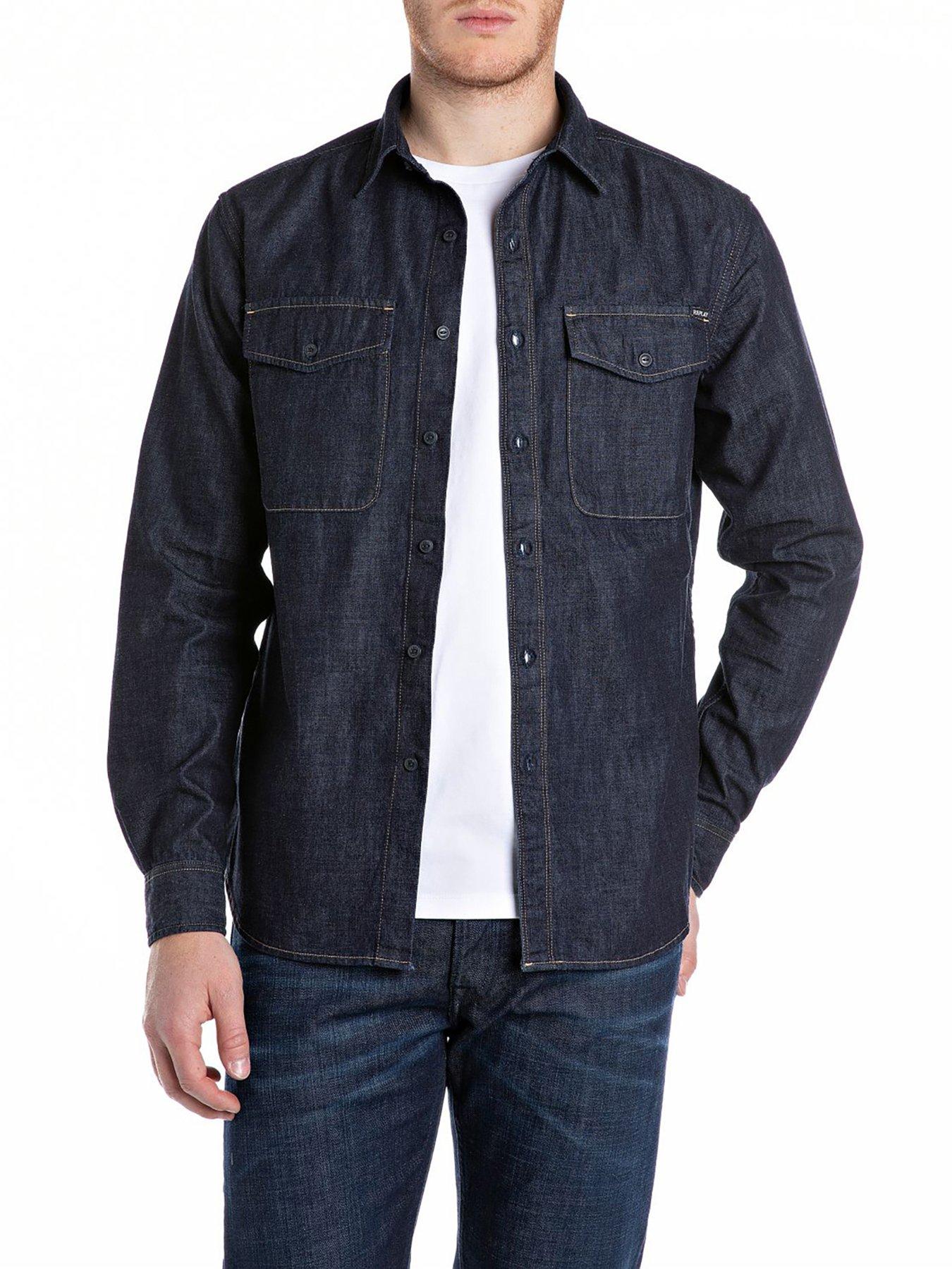 undefined Double Pocket Denim Shirt - Indigo