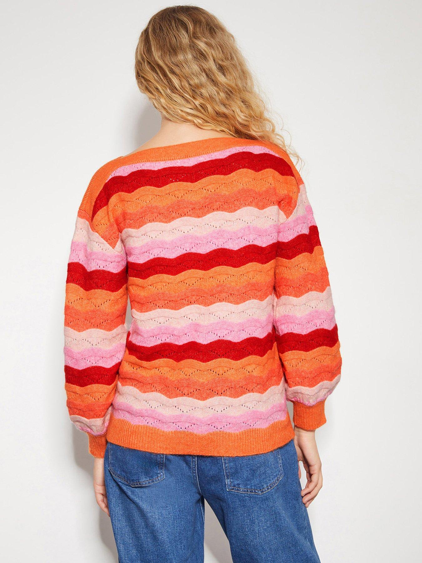 Image 2 of 6 of Monsoon Sasha Stripe Jumper - Pink