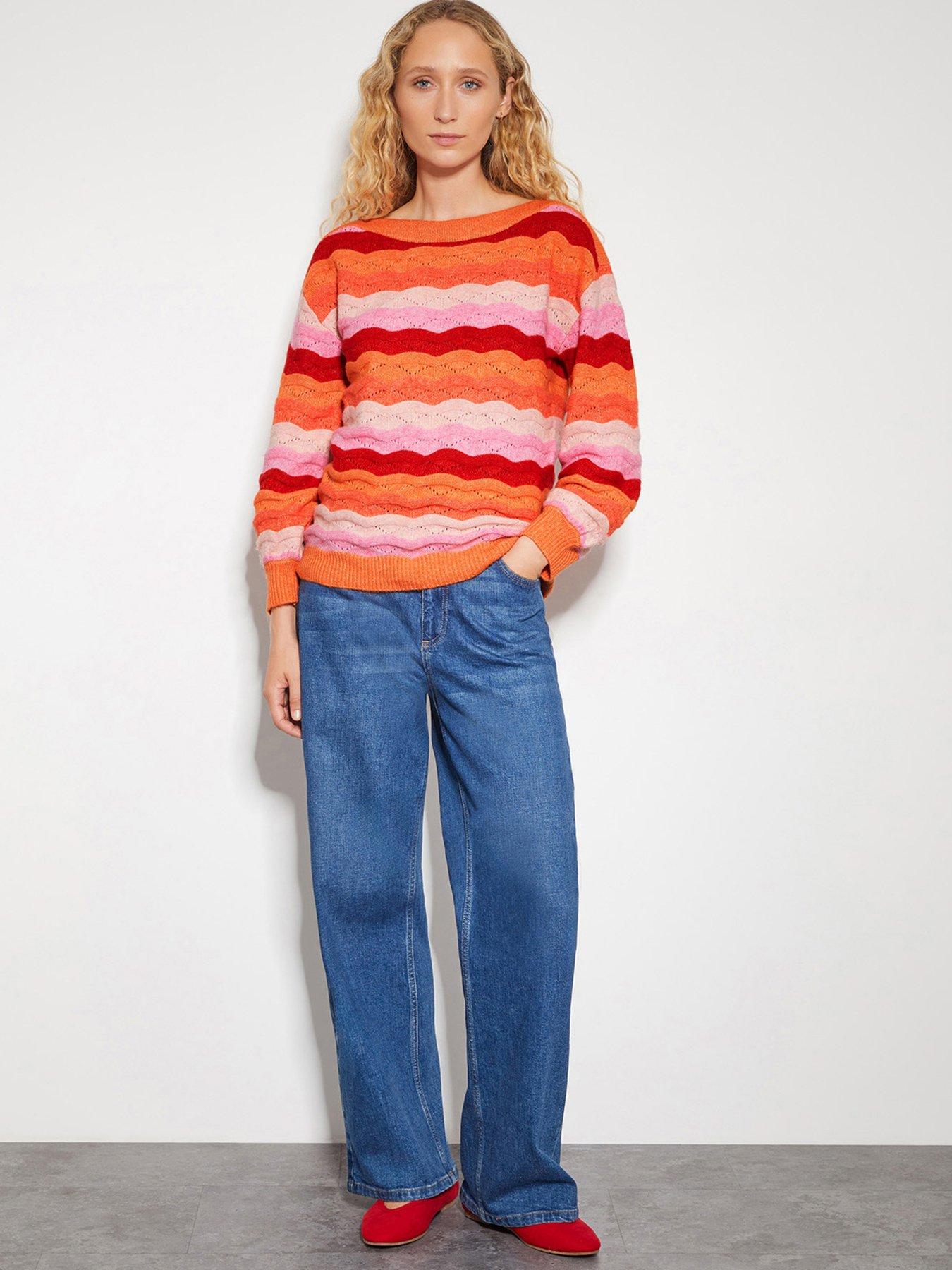 Image 4 of 6 of Monsoon Sasha Stripe Jumper - Pink