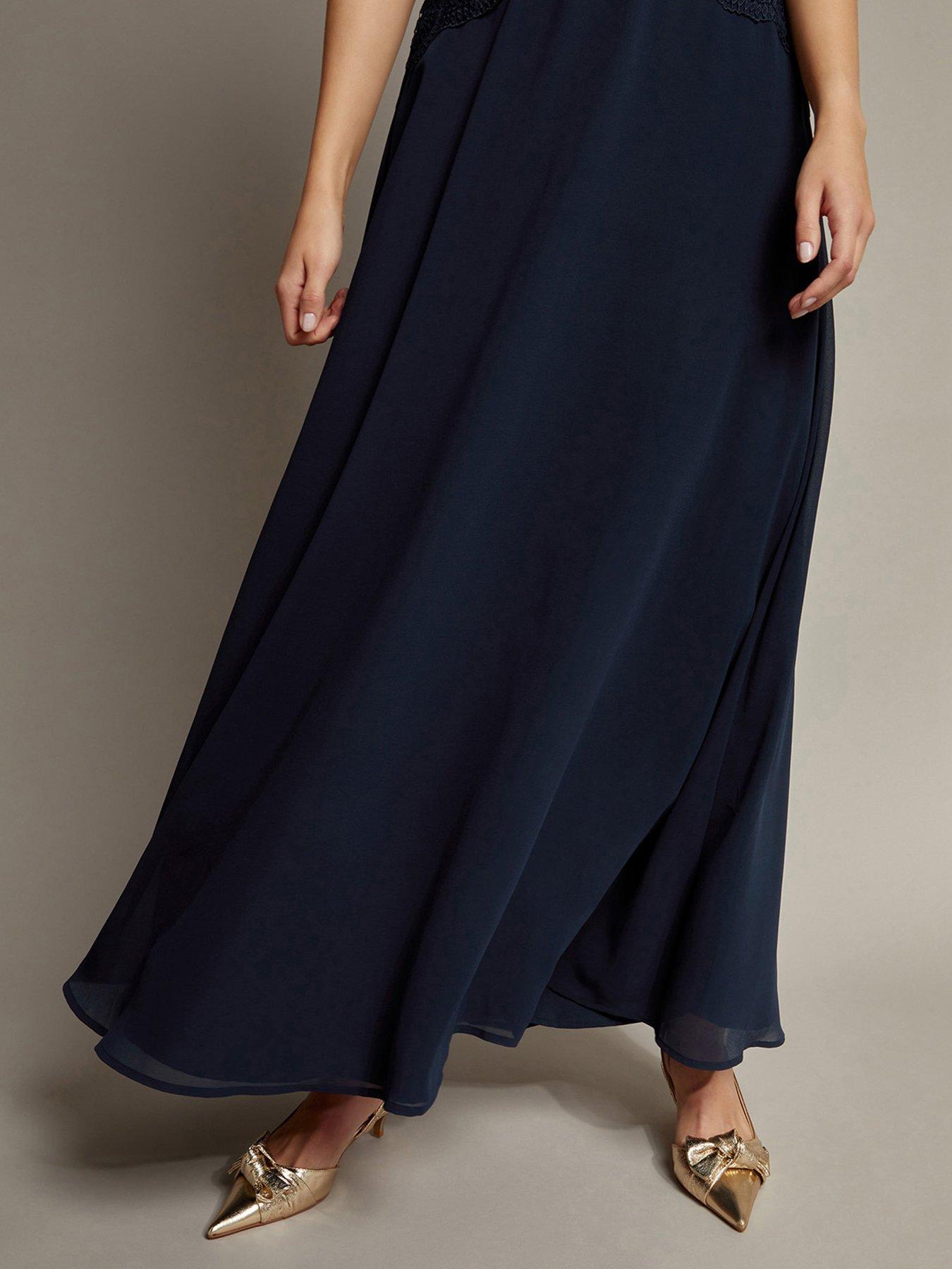 Monsoon Monica Maxi Dress - Navy | Very