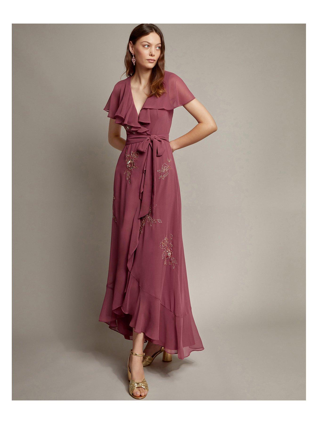 Monsoon Ausha Wrap Dress Magenta Pink Very
