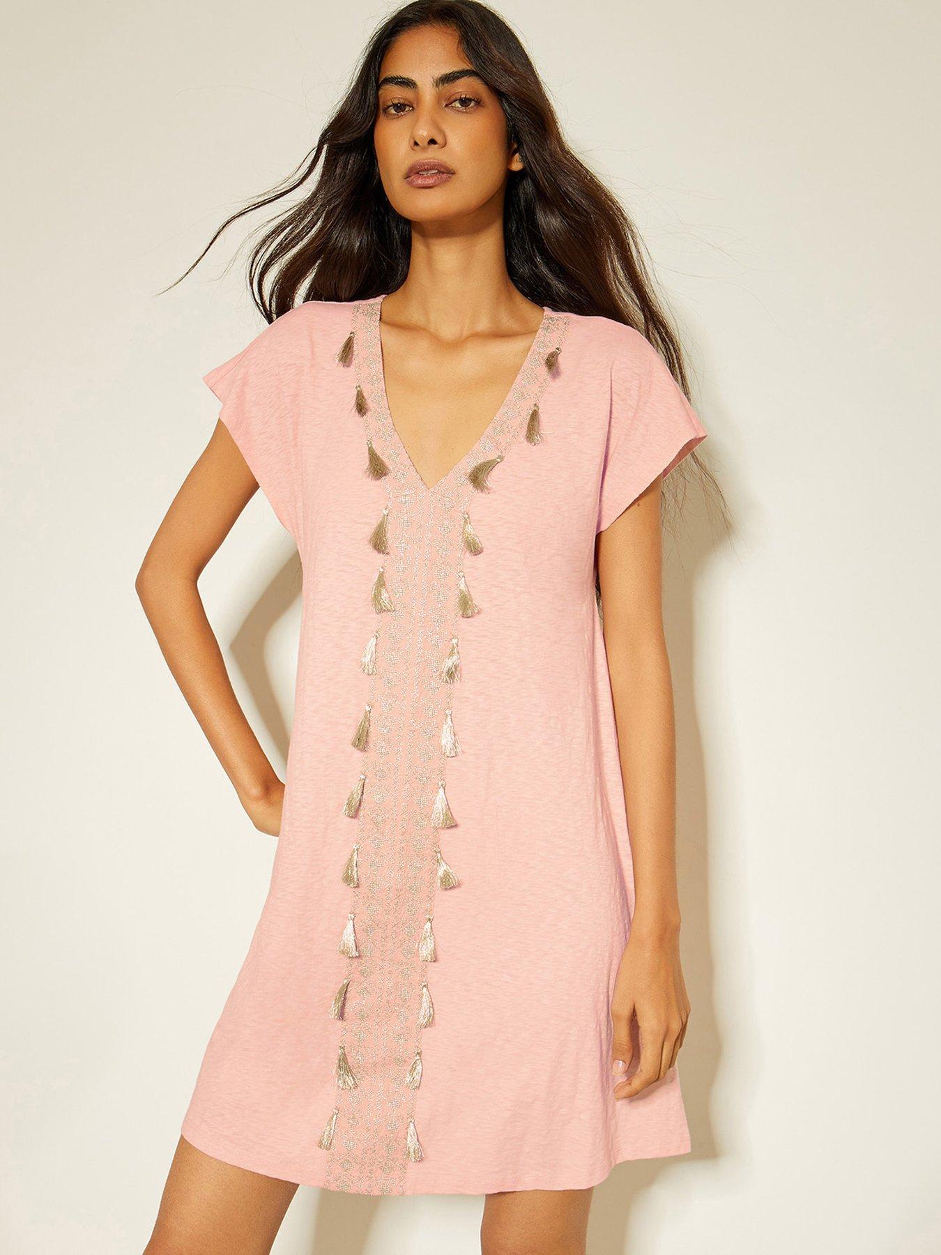 Image 4 of 4 of Monsoon Jodie Tunic Kaftan - Pink