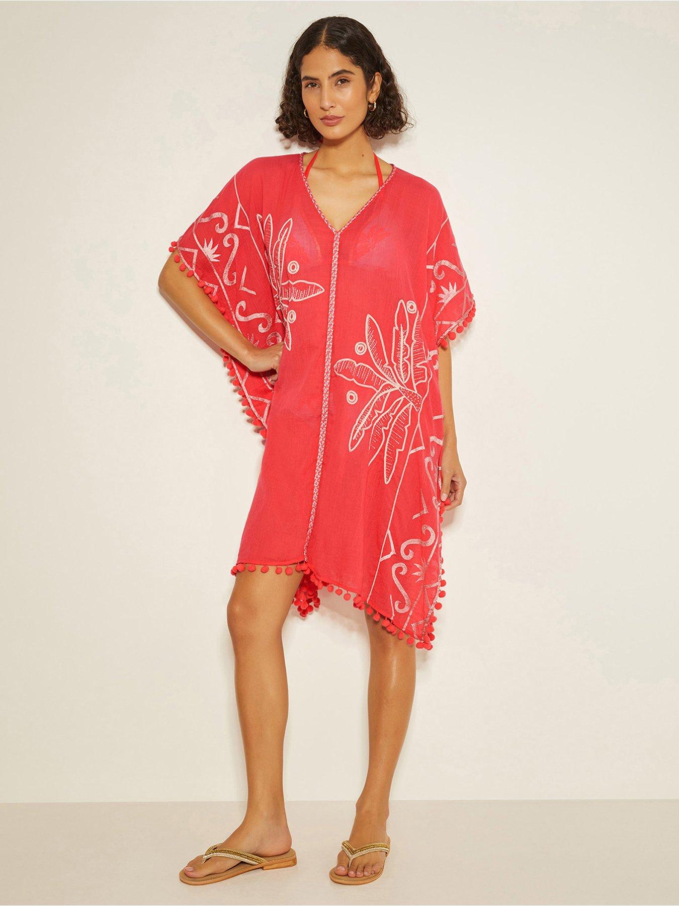 undefined Penny Tassel Kaftan - Pink