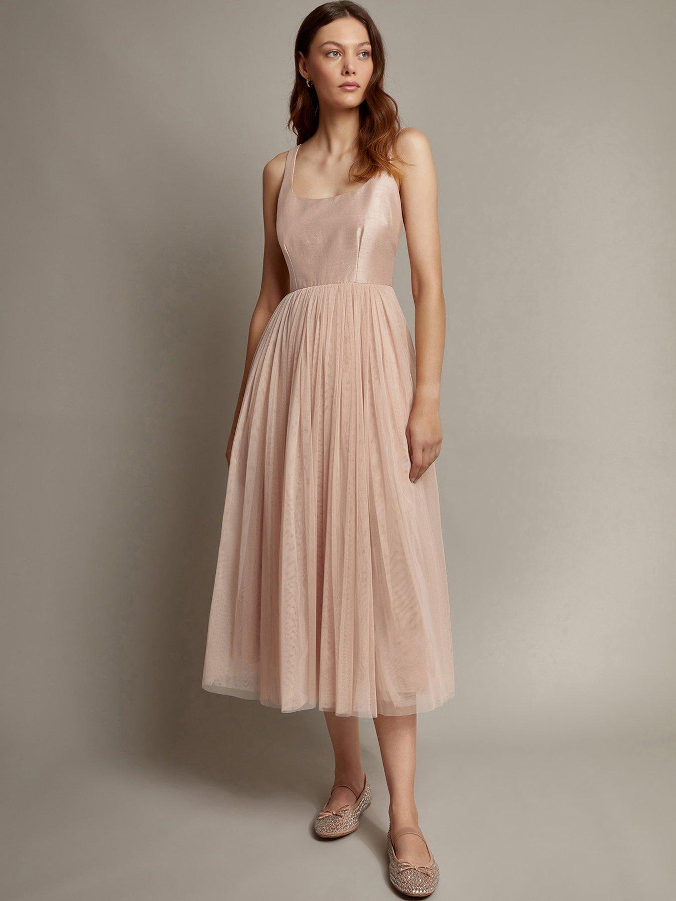 Image 1 of 5 of Monsoon Alice Midi Dress - Pink