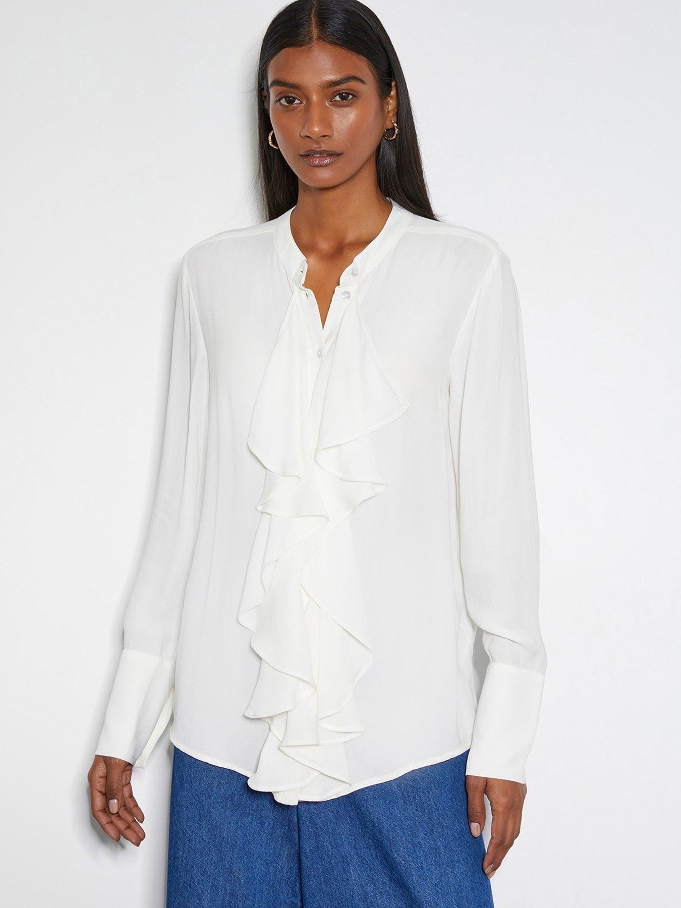 Image 1 of 4 of Monsoon Bella Frill Blouse - Cream