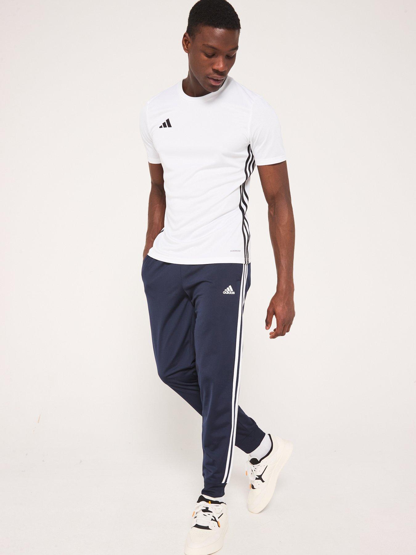 Image 3 of 5 of adidas Sportswear Mens Essentials Warm-up Tapered 3-stripes Track Tracksuit Bottoms - Blue