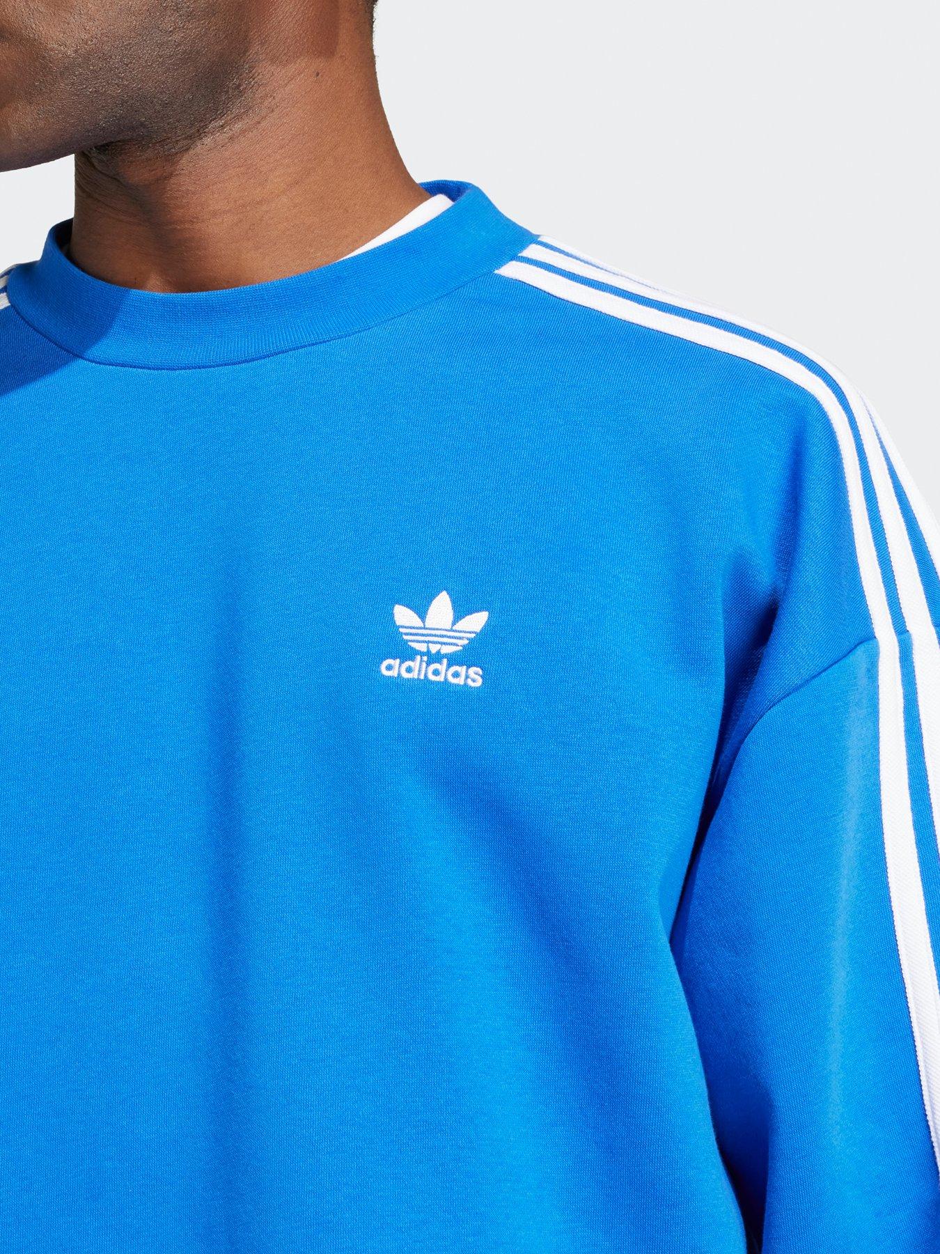 adidas Originals Men's Adicolor Oversized Crew Sweatshirt Blue