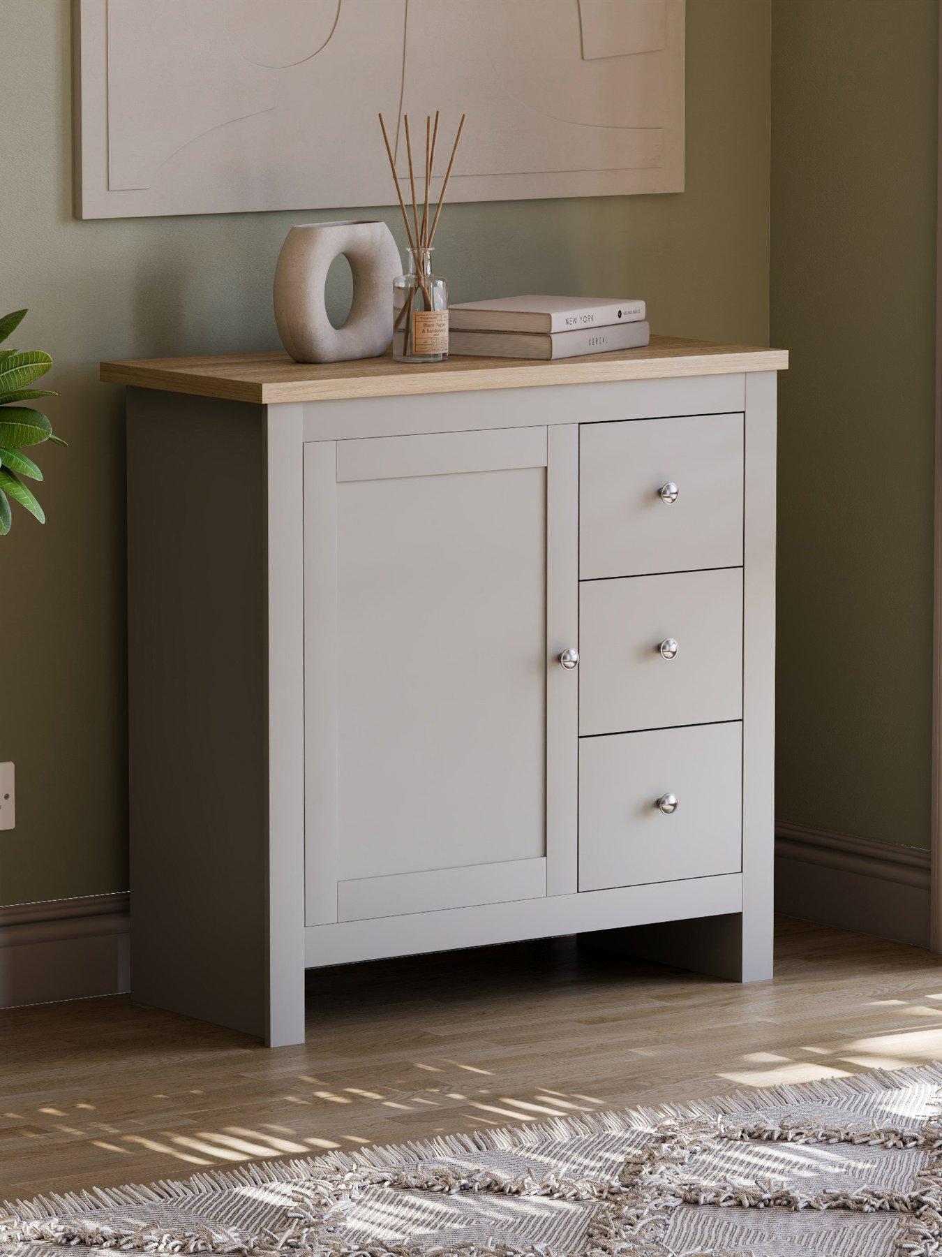 undefined Arlington 3 Drawer, 1 Door Sideboard - Grey