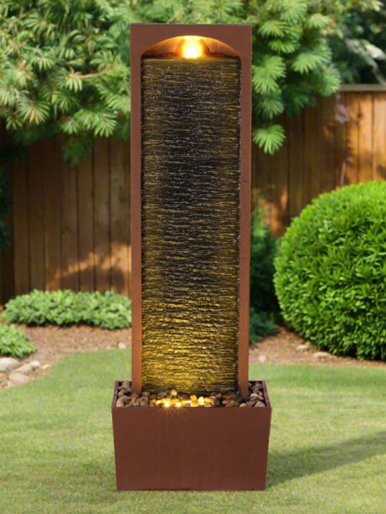 undefined 38.5 Textured Waterfall Fountain Water Feature