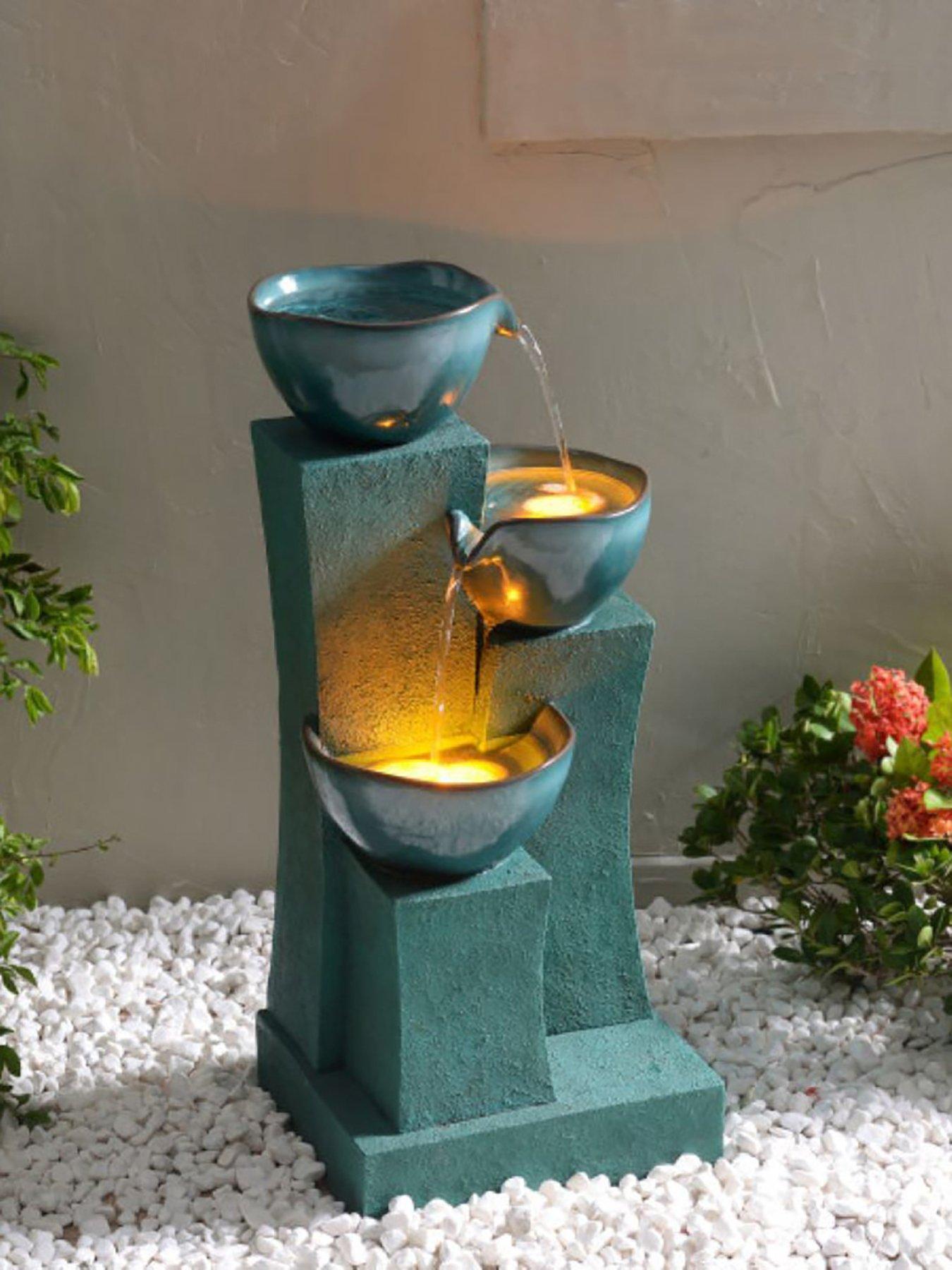 Product photograph of Teamson Home 28 3 3 Tier Cascading Ombre Bowl Water Feature from very.co.uk