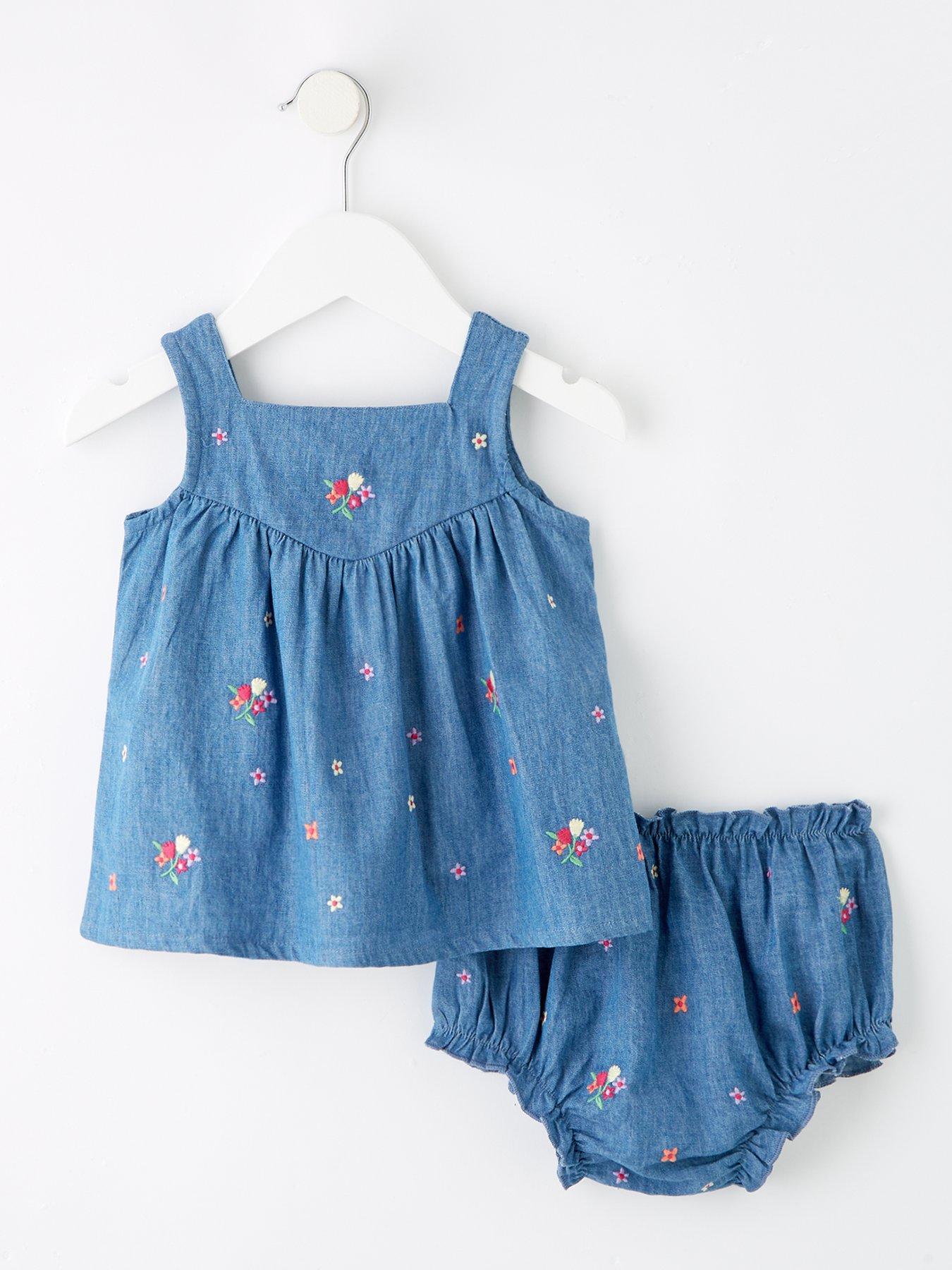 undefined Embroidered Chambray Co Ord - Blue