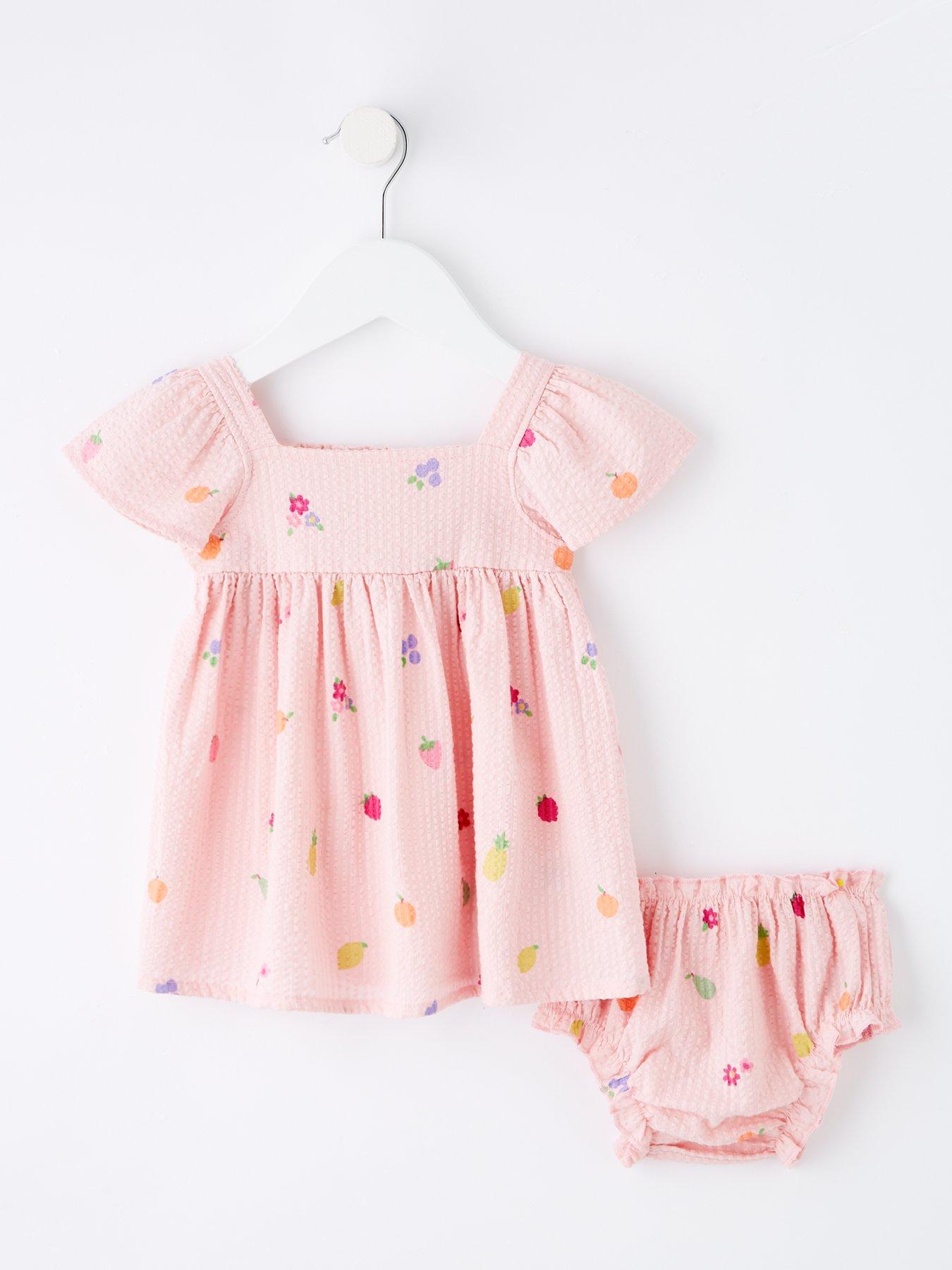 undefined Printed Fruits Jam Dress and Pants Outfit - Orange