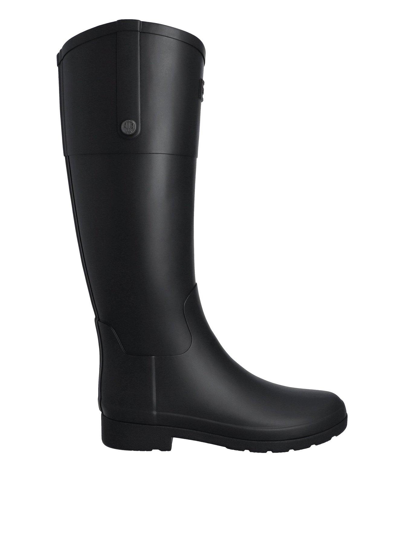 Hunter Womens Refined Riding Boot, Black, Size 6, Women