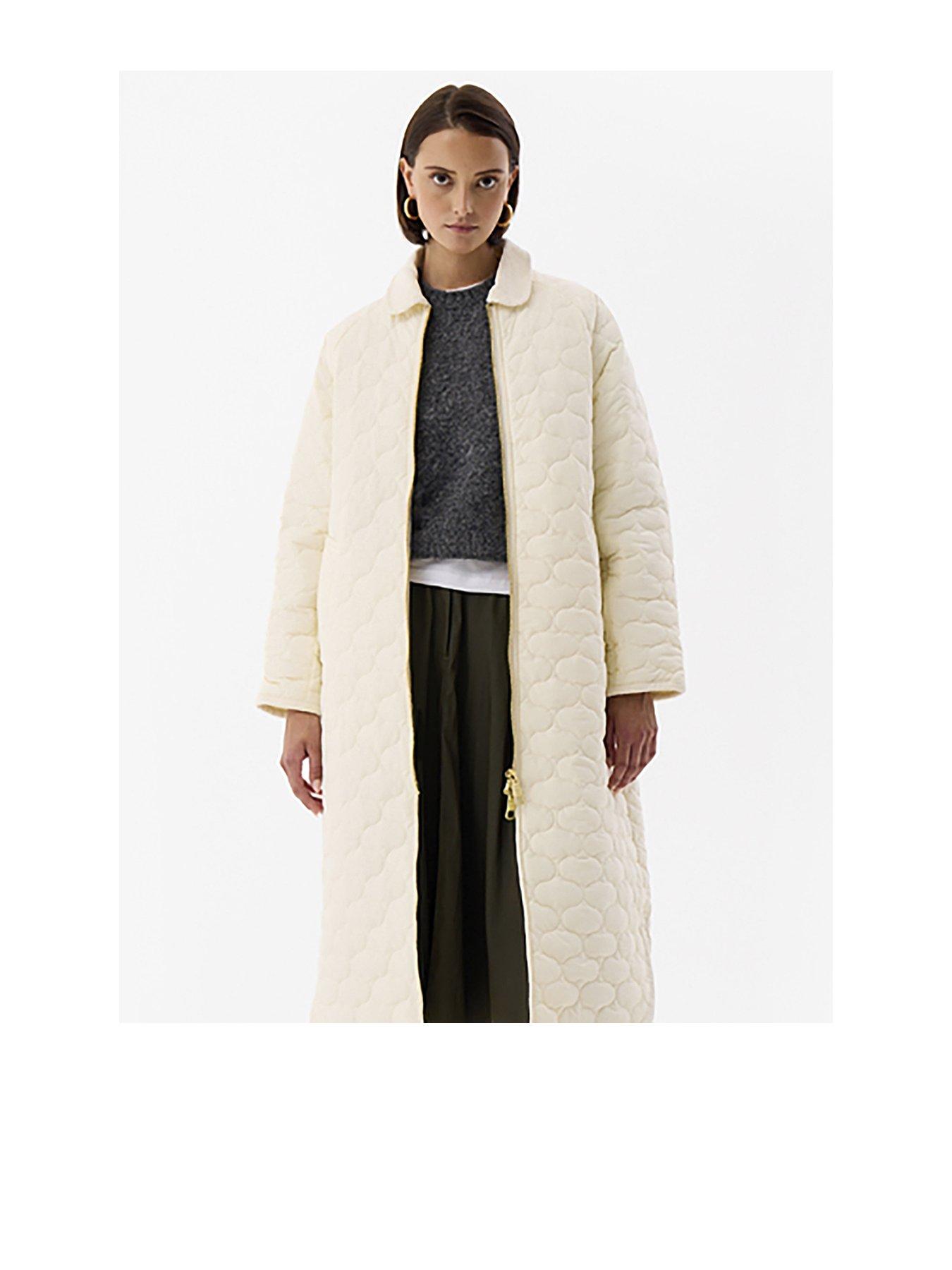 undefined Long Quilted Jacket - White
