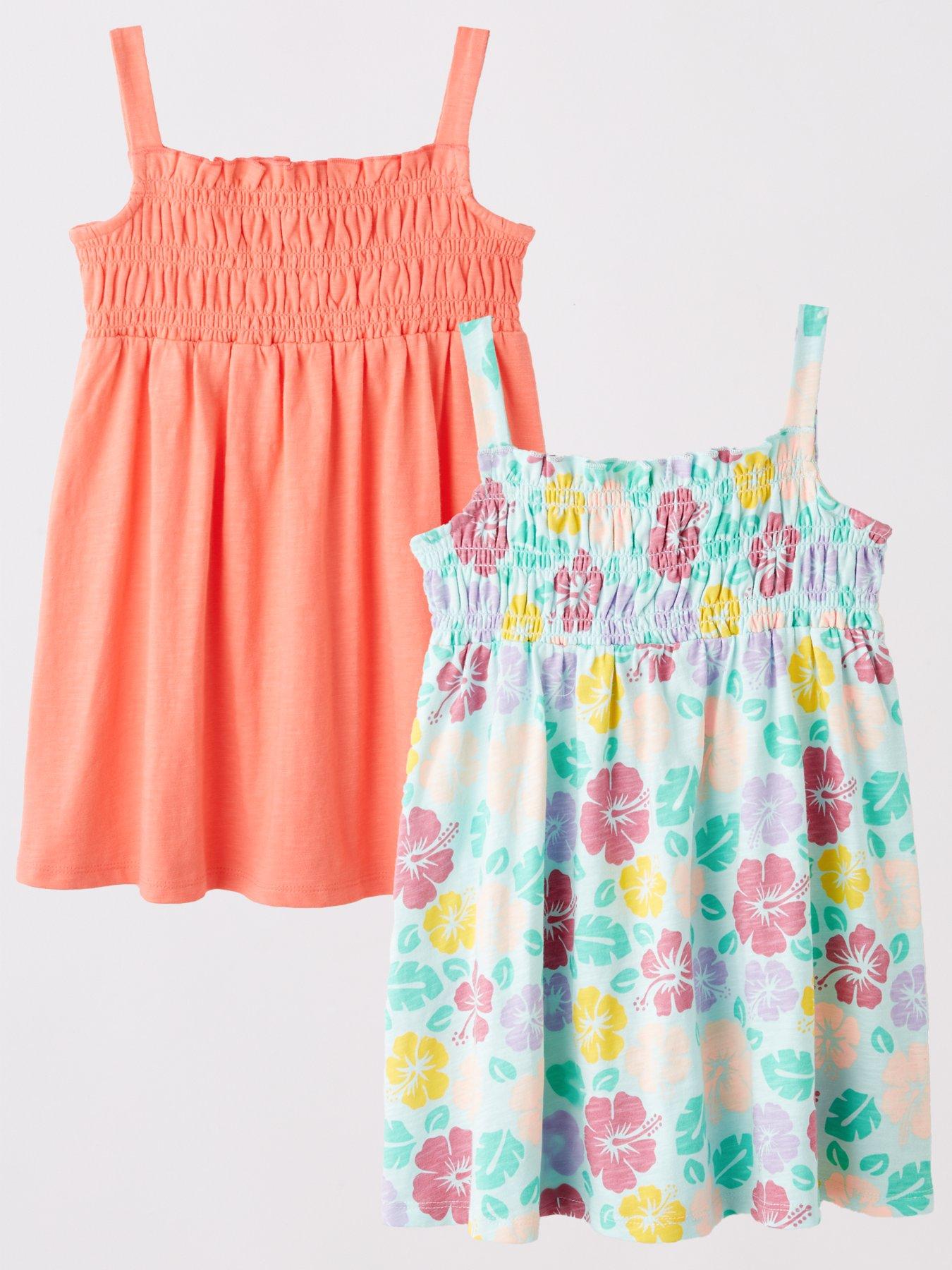 undefined Girls 2 Pack Shirred Dresses - Multi