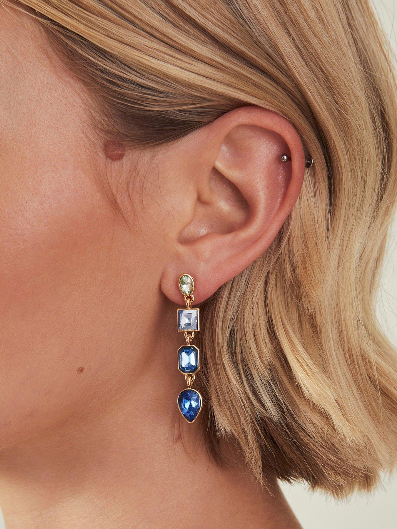 Image 2 of 3 of Accessorize Eclectic Long Drop Earrings