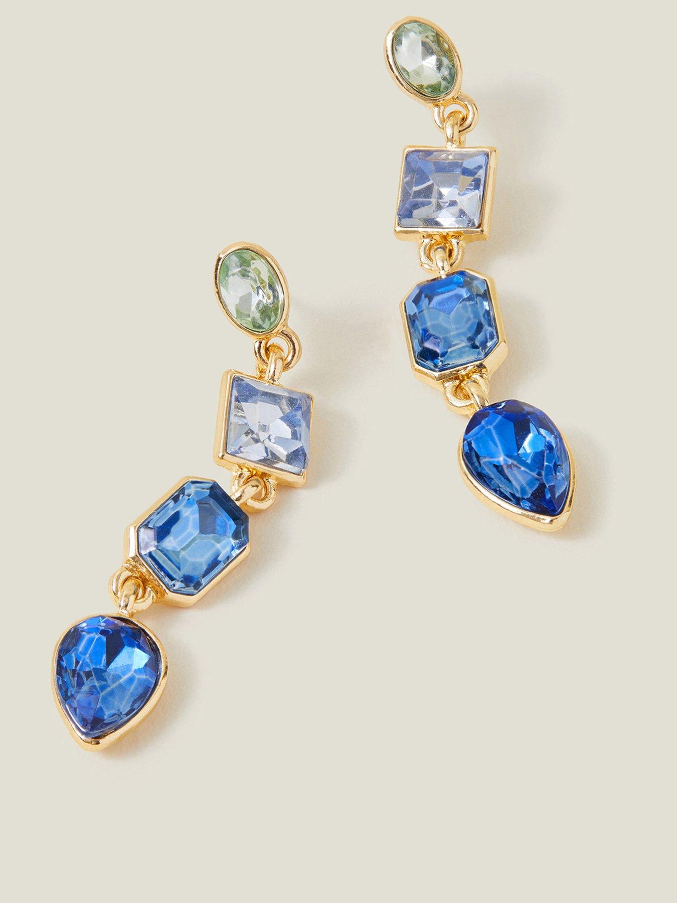 Image 3 of 3 of Accessorize Eclectic Long Drop Earrings